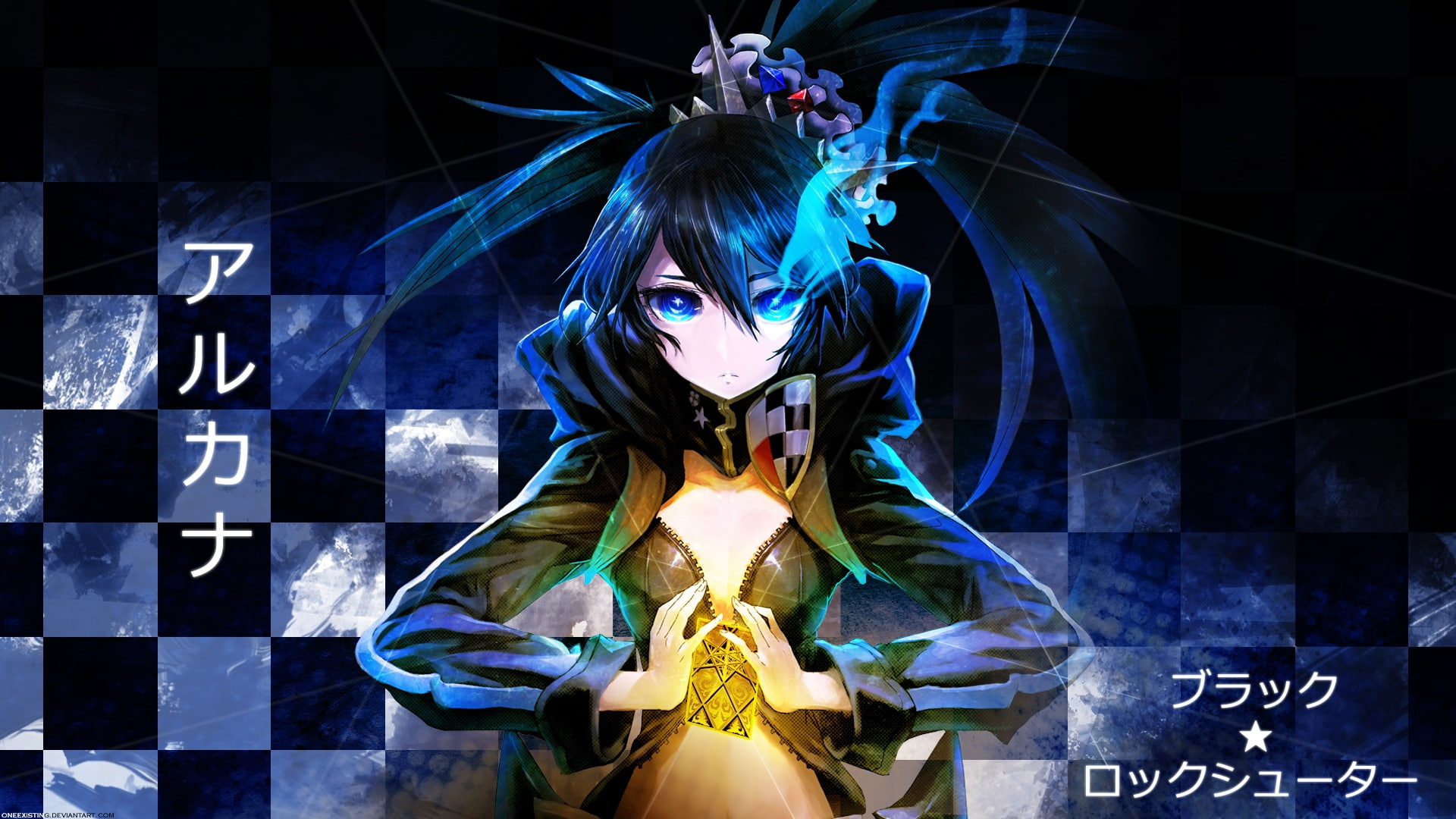 Hair, Blue, Anime, Shooter, Girl, 1080P, Rock, Black, HD Wallpaper