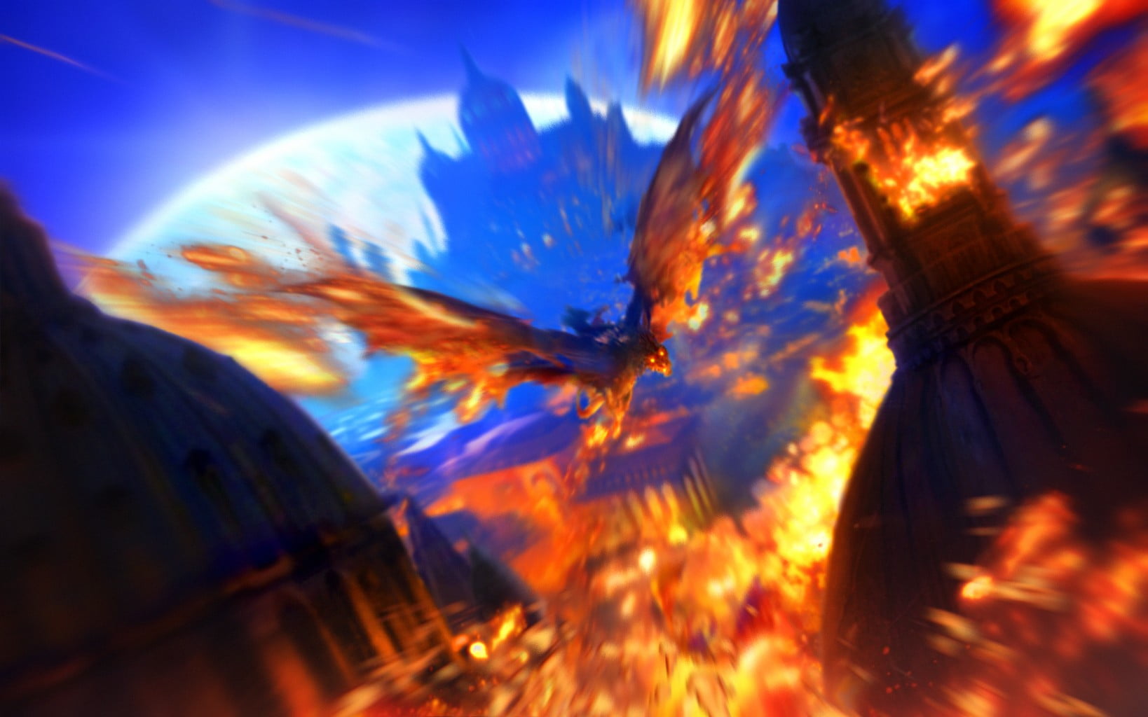 low angle view, blurred motion, outdoors, motion, cloud - sky, abstract, orange color, burning, heat - temperature, beauty in nature, fire, orange, fish, HD Wallpaper