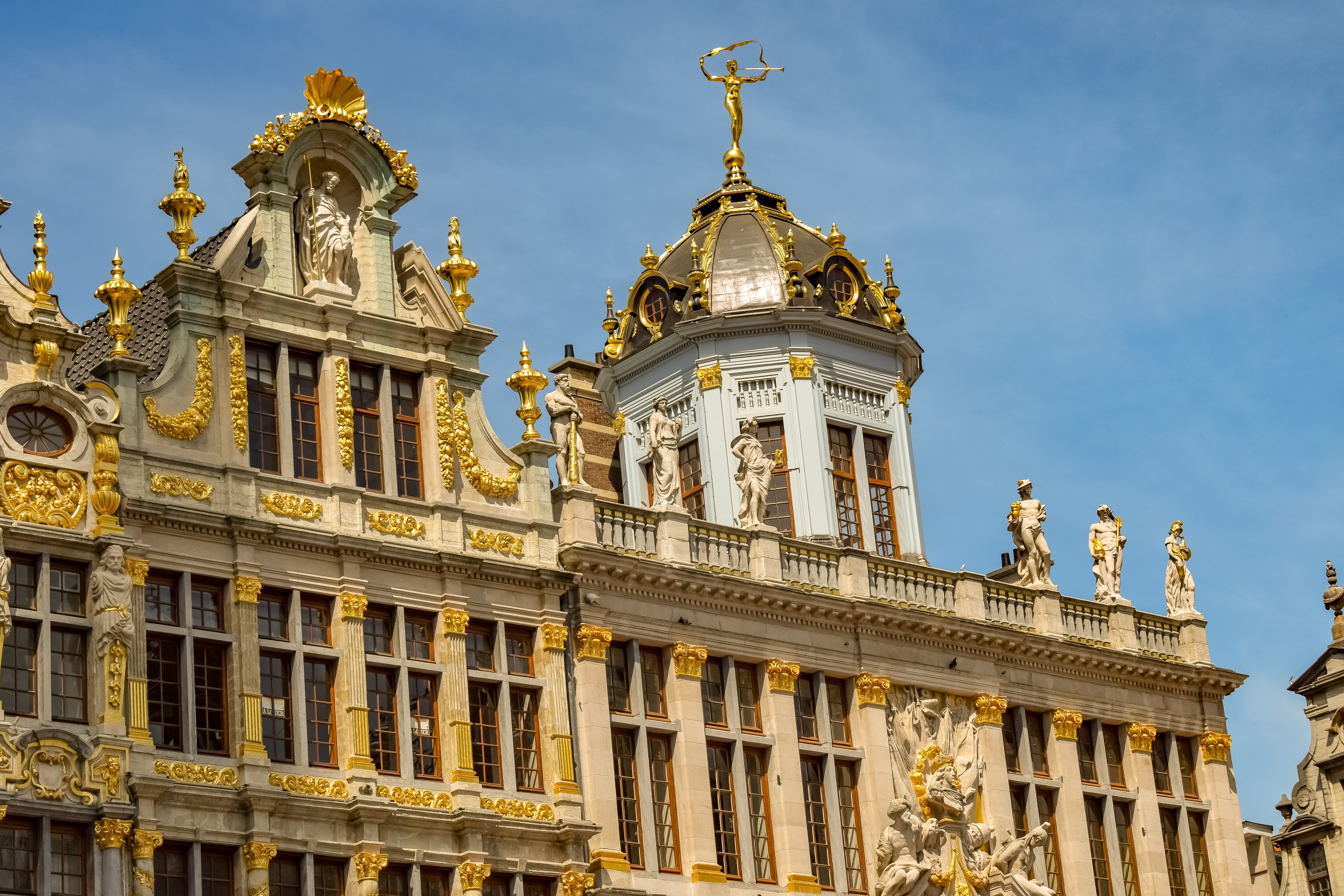 travel destinations, landmark, day, history, representation, buildings, europe, architecture, art and craft, the past, government, grand place, low angle view, HD Wallpaper