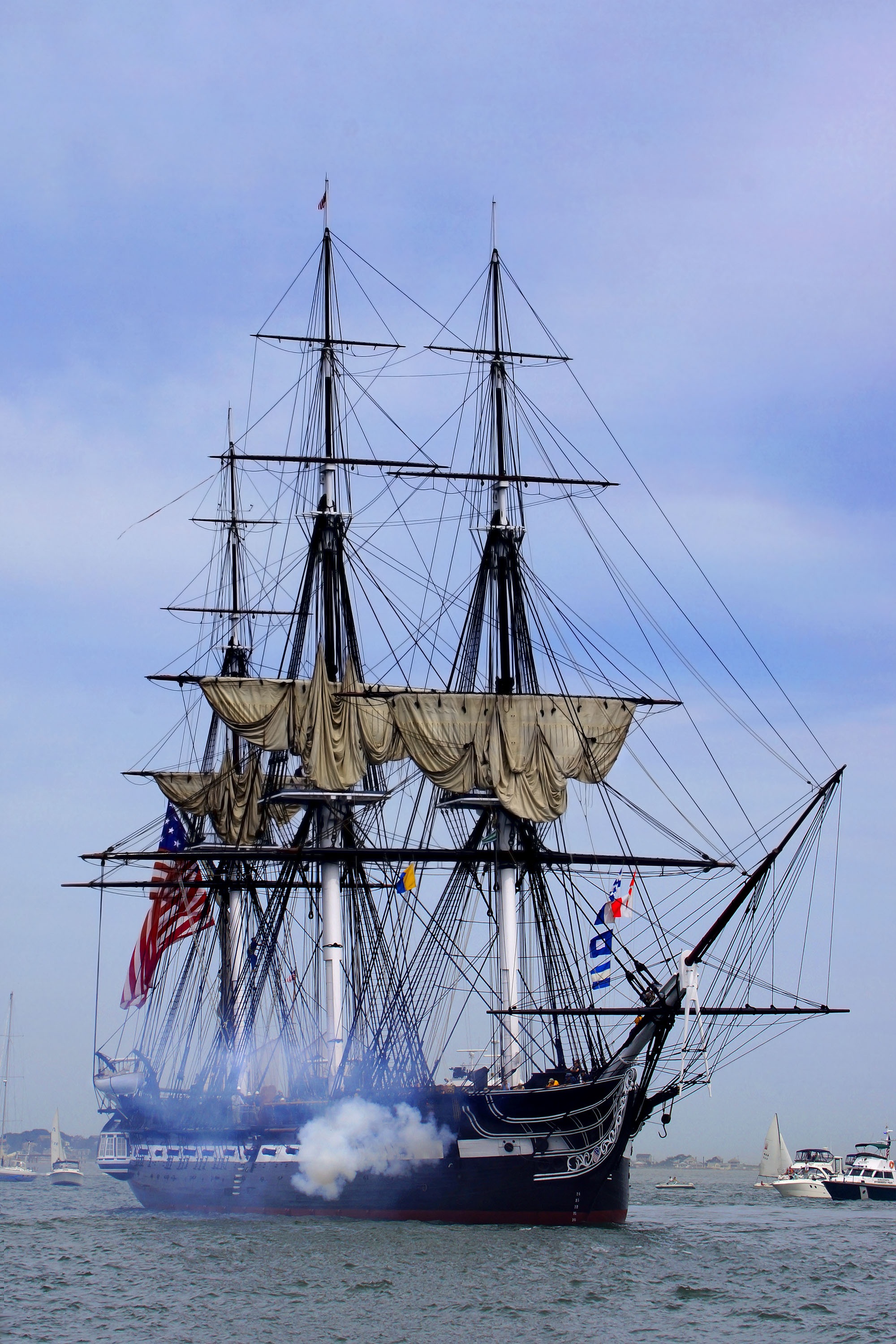 transportation, pole, travel, nature, water, waterfront, day, no people, sailing, cloud - sky, moored, old ironsides, mast, sailboat, ship, constitution, Phone HD Wallpaper