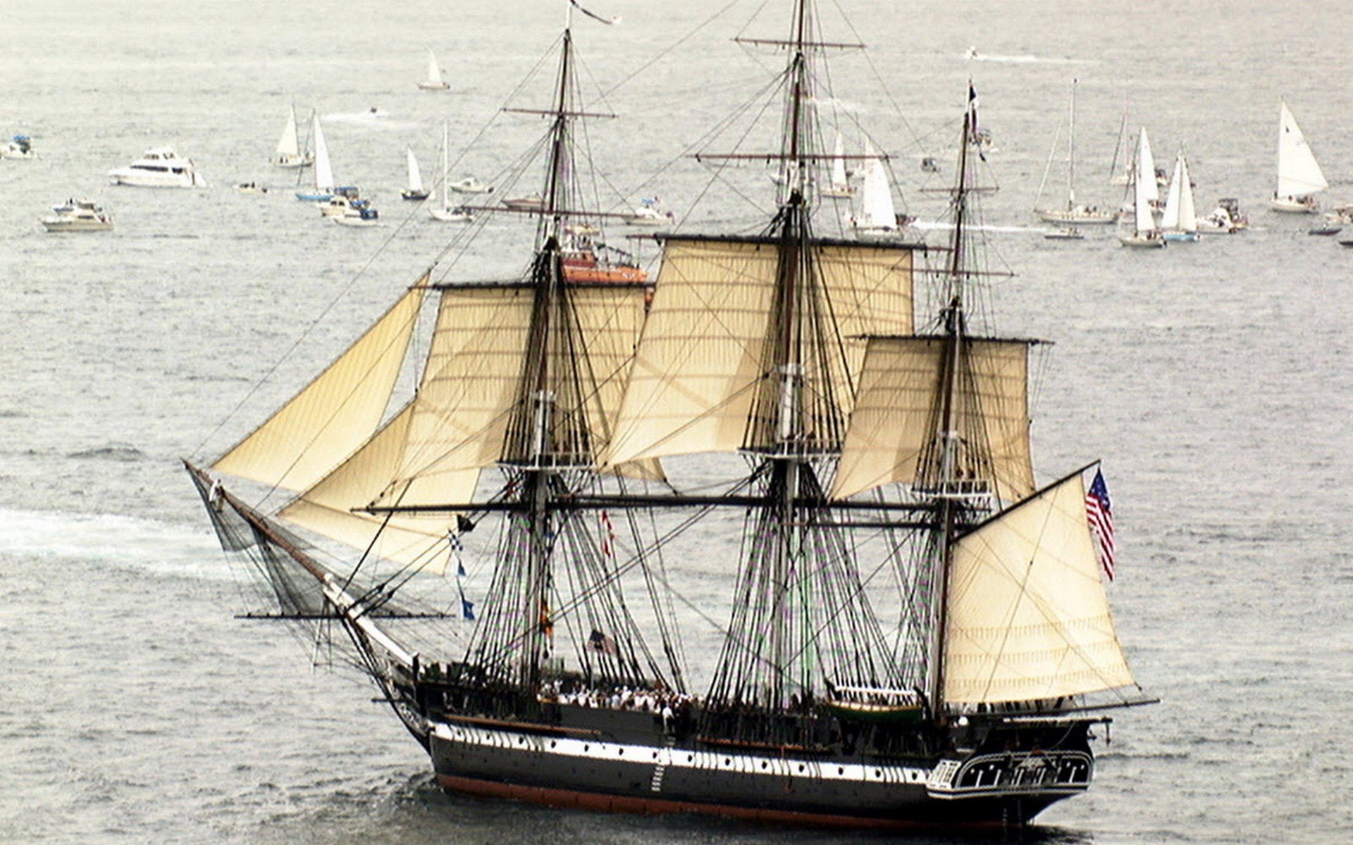 uss, sail, ship, constitution, 1080P, ships, sails, HD Wallpaper