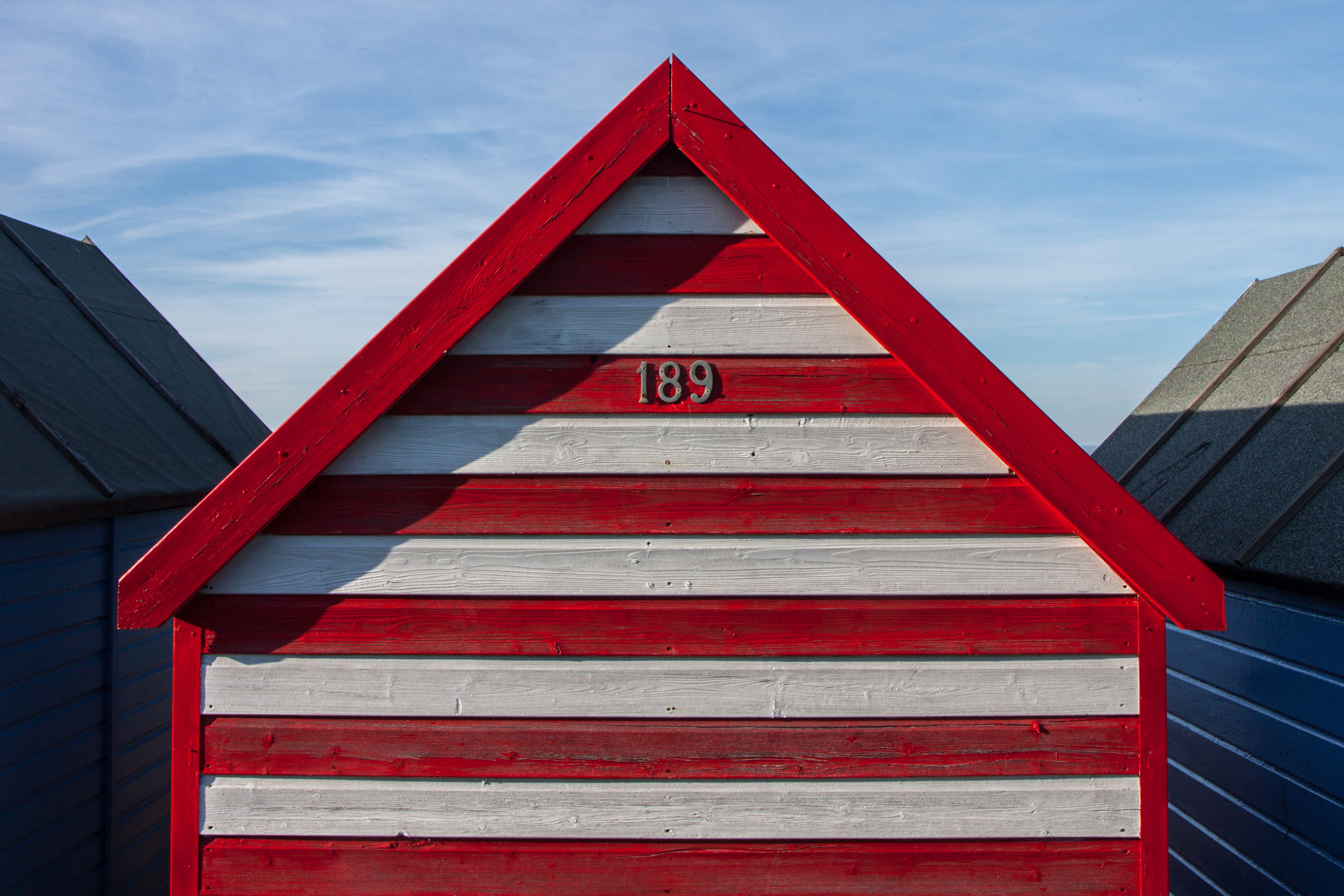 hut, geometric shape, pattern, sky, england, sign, day, various, wood, low angle view, built structure, number, building Exterior, white, architecture, HD Wallpaper