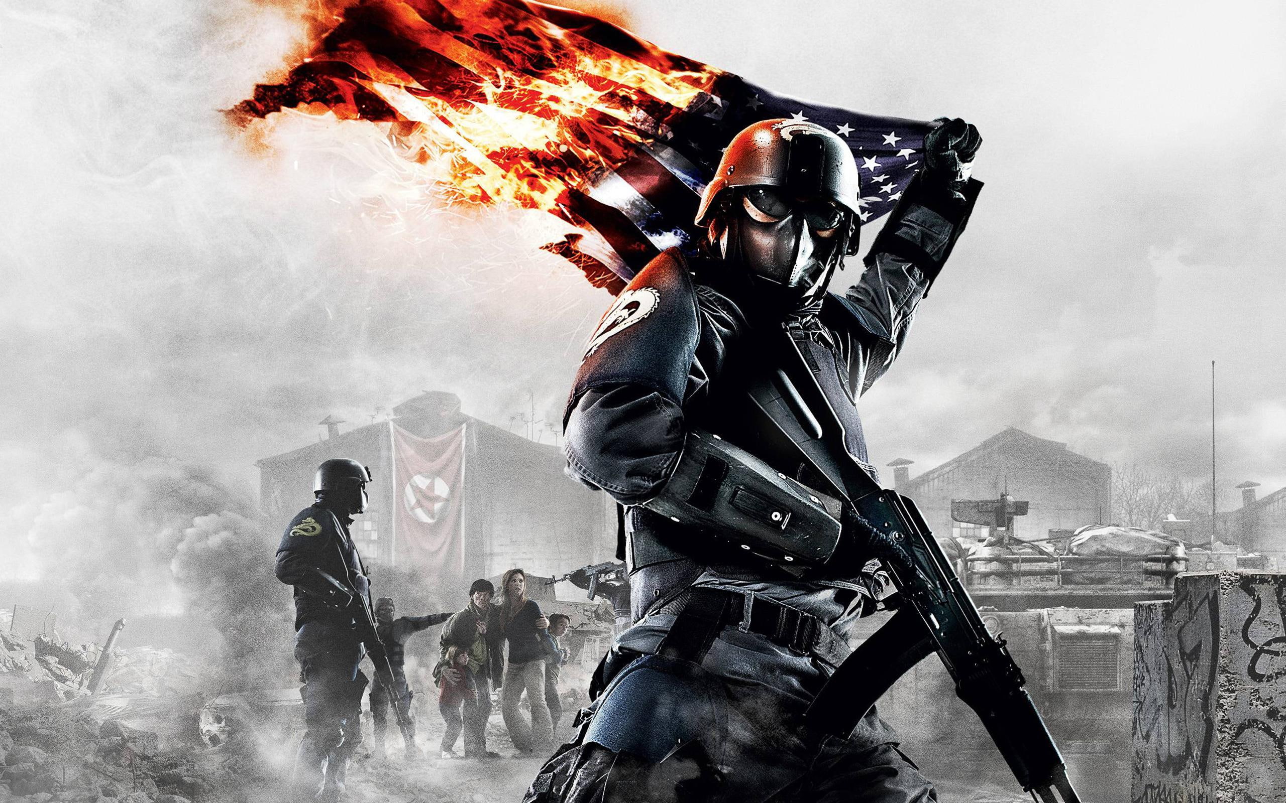 flag, homefront, games, us, 2K, HD Wallpaper