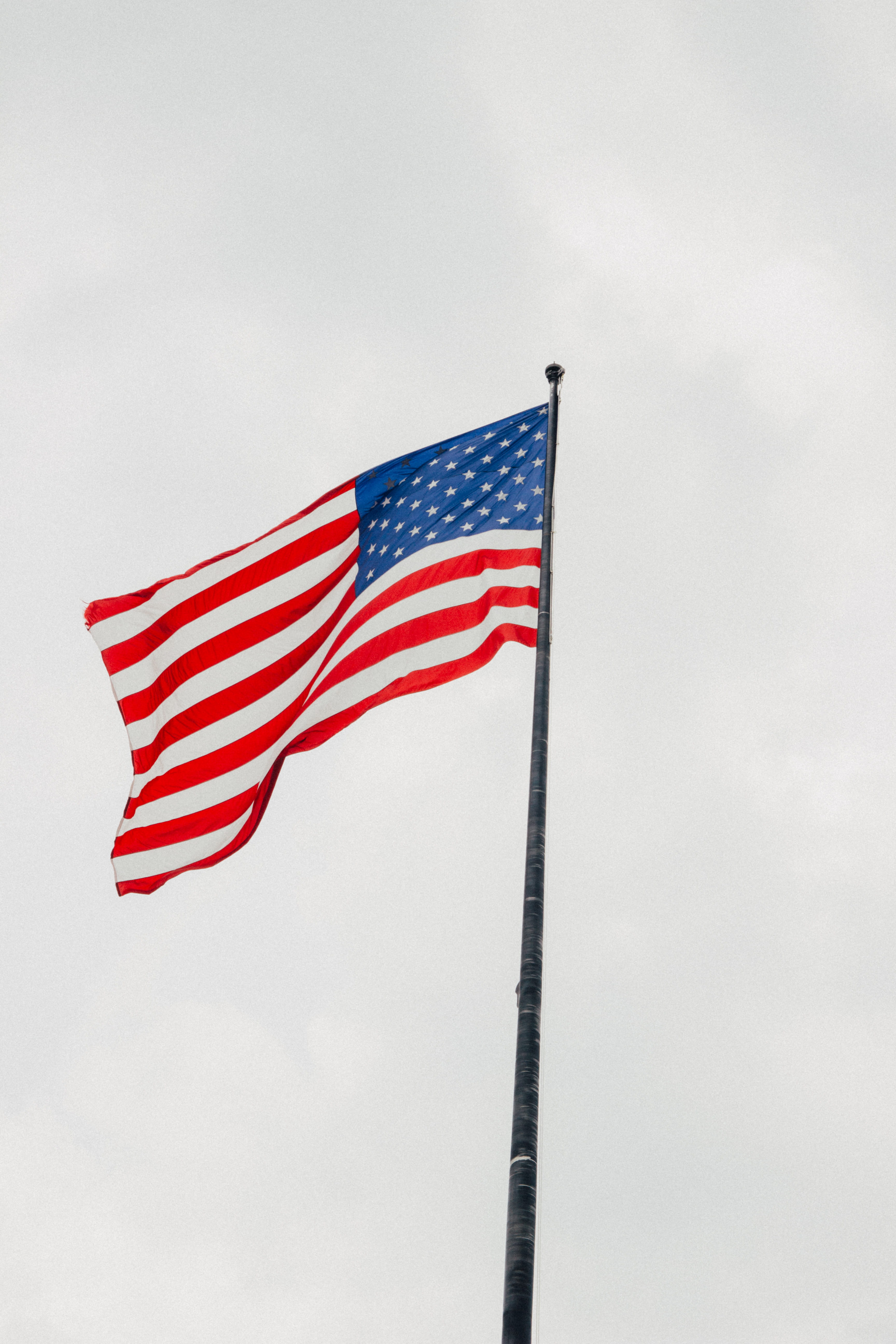 5K, national Landmark, outdoors, closeup, american Flag, waving, striped, flag pole, wind, american Culture, stars and stripes, red, uSA, falg, star, wave, Phone HD Wallpaper