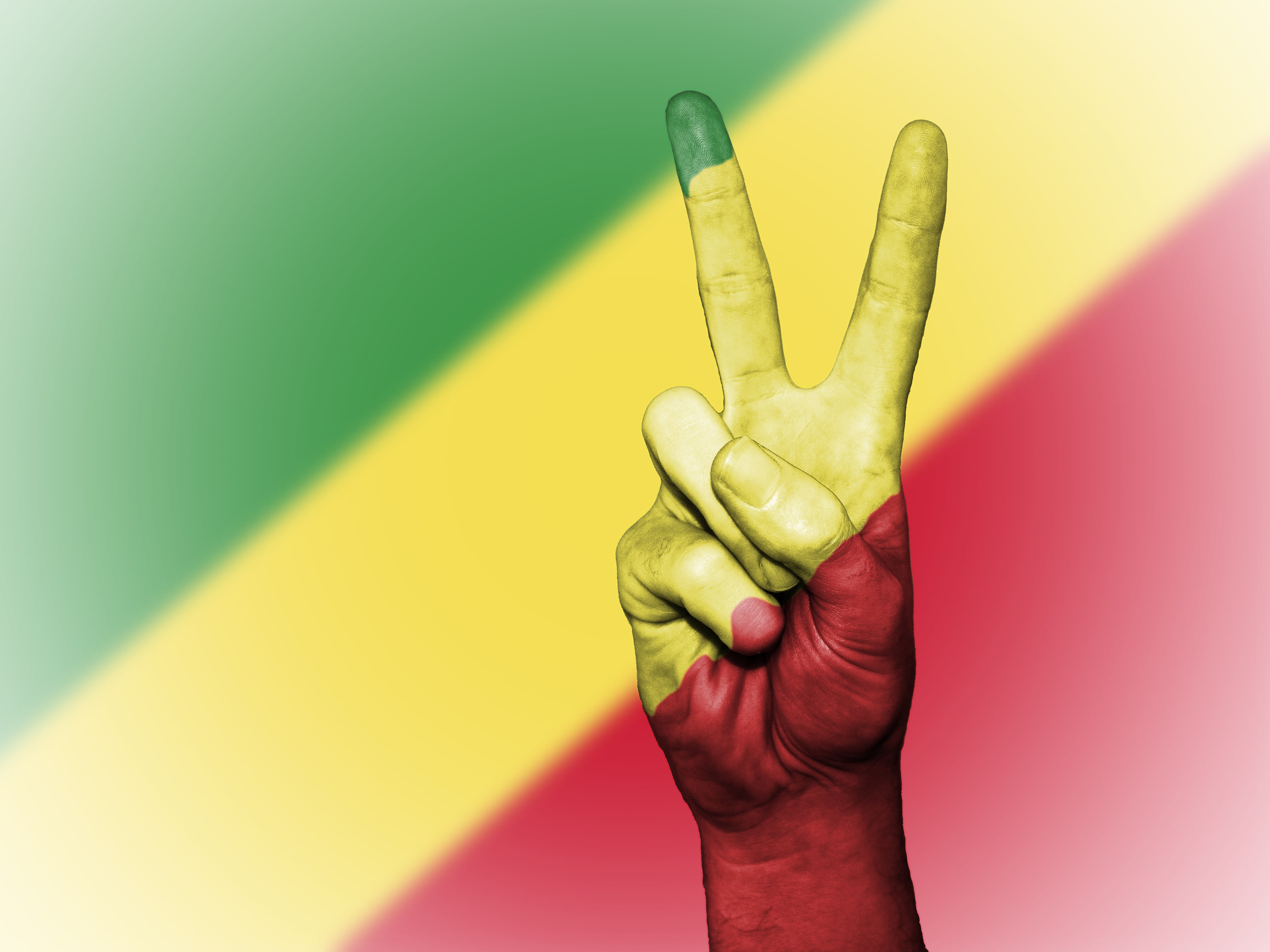 congo, wall - building feature, yellow, human body part, creativity, indoors, human hand, symbol, studio shot, peace, finger, nation, close-up, people, HD Wallpaper