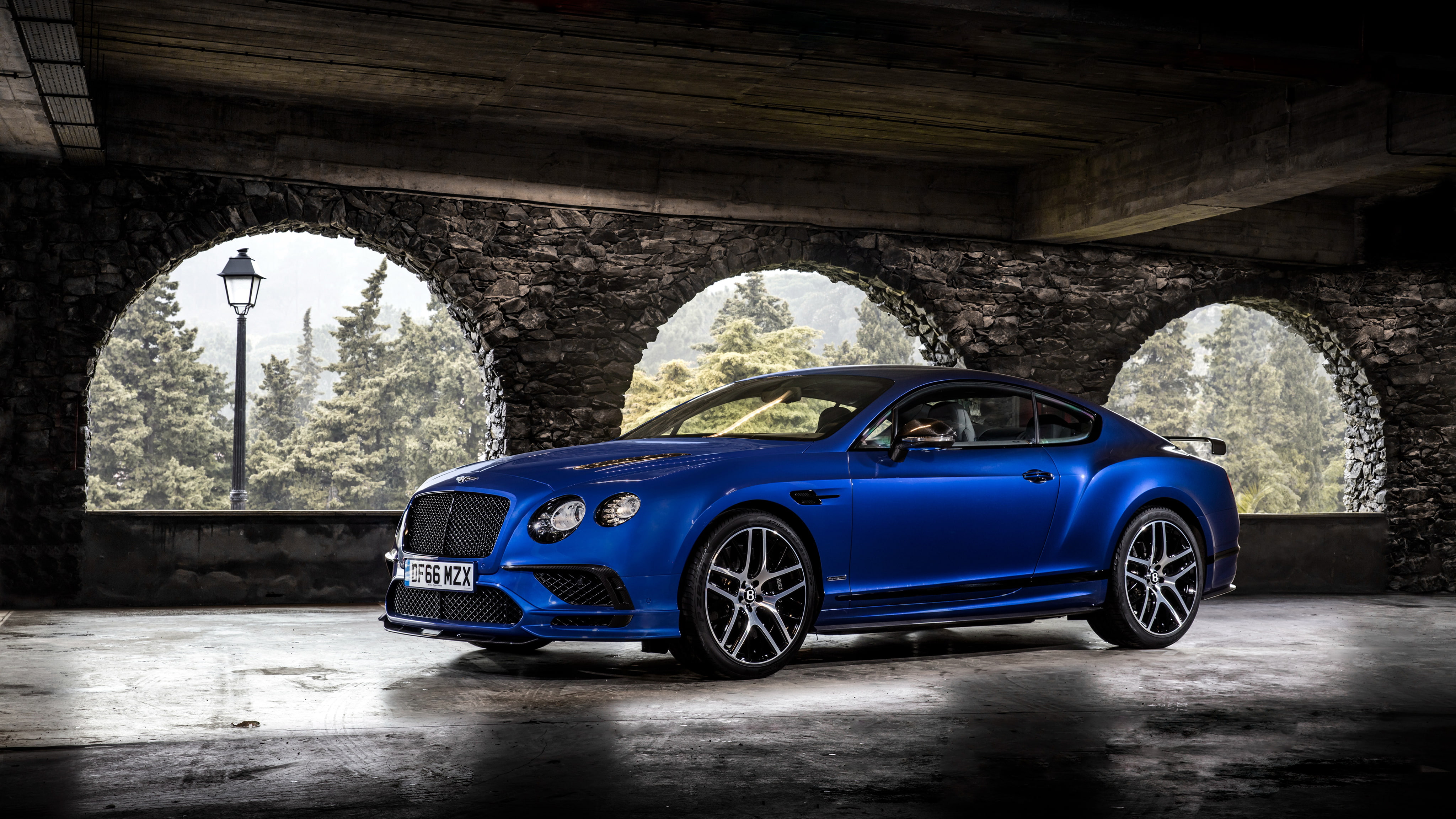 built structure, car, Bentley Continental Supersports, mode of transportation, stationary, no people, tree, tunnel, vintage car, road, transportation, architecture, HD Wallpaper