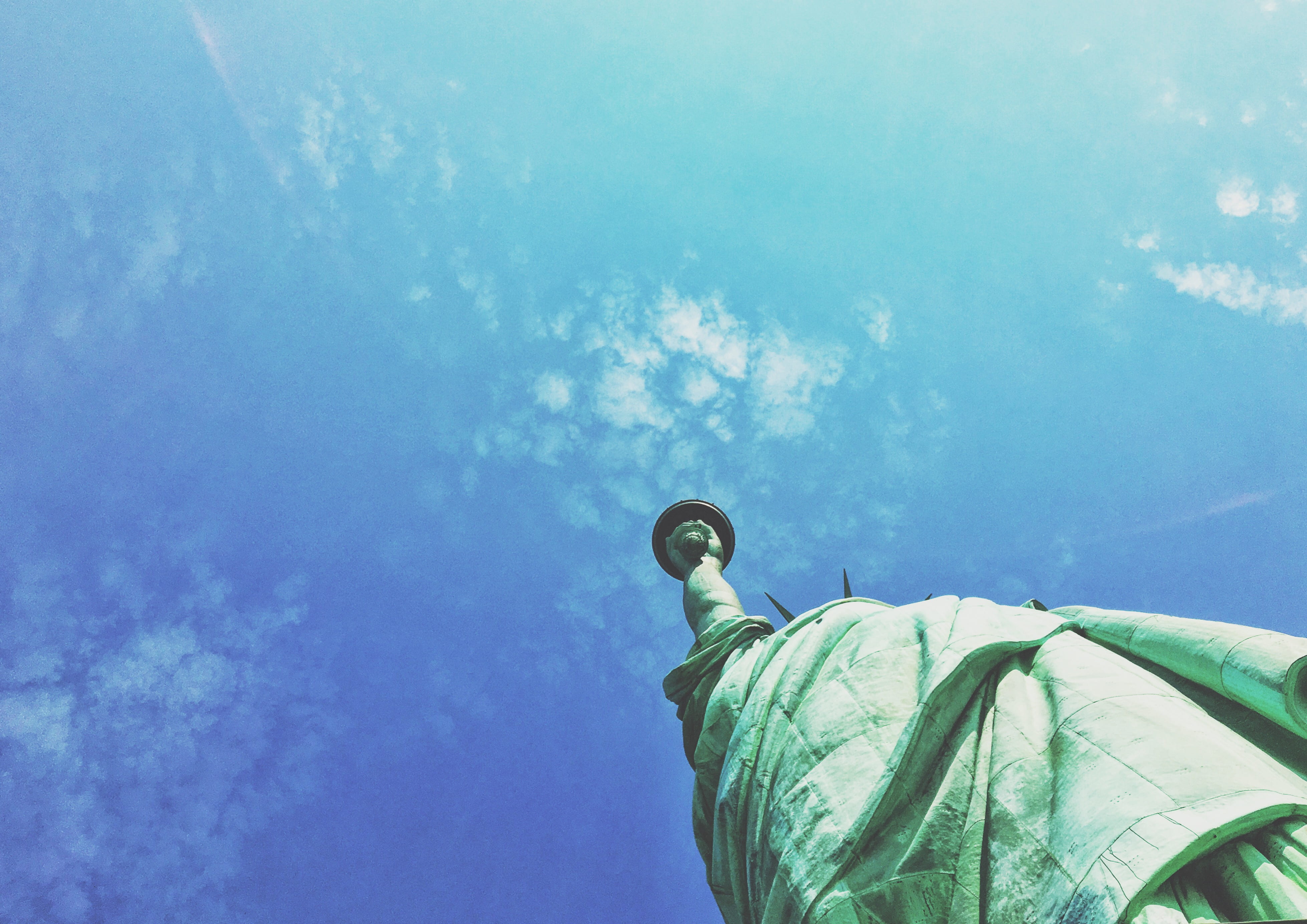travel, liberty, female likeness, monument, statue, human representation, newyork, architecture, sky, day, outdoors, new york harbor, blue, usa, cloud - sky, HD Wallpaper