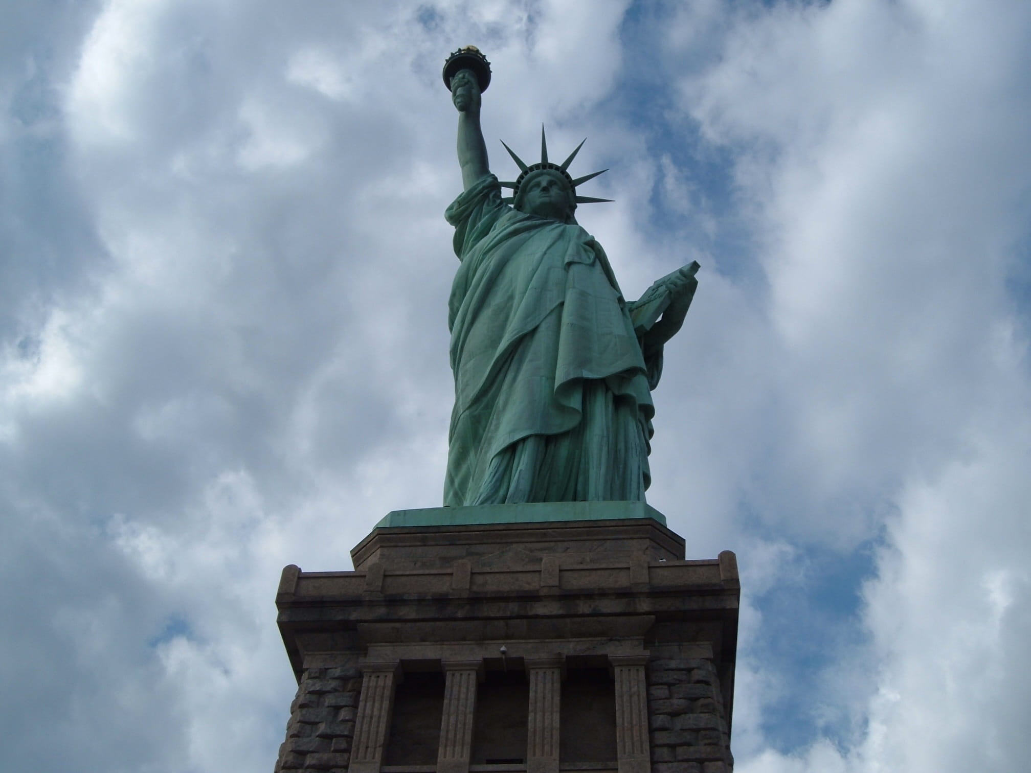 lady, liberty, history, low angle view, statue, architecture, nature, Nyc, travel, 1080P, female likeness, no people, Usa, flame, ny, human representation, HD Wallpaper