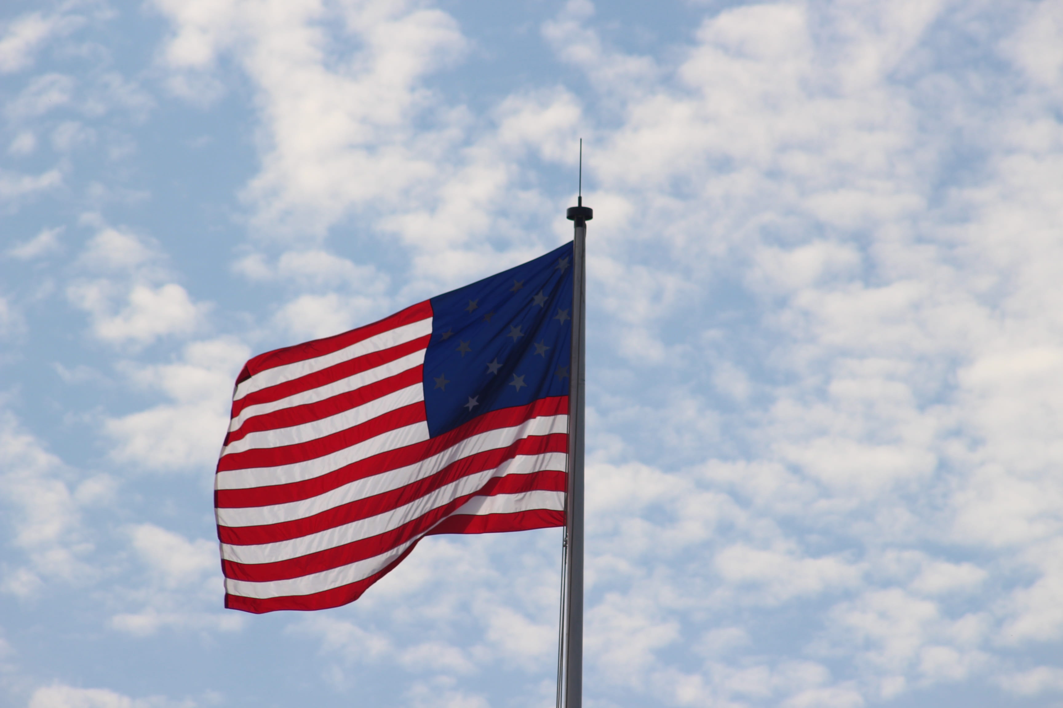 usa, national, day, pole, stripes, red, united, 1812, white, nature, military, outdoors, national icon, sign, fort, army, sky, 2K, wind, waving, patriot, HD Wallpaper