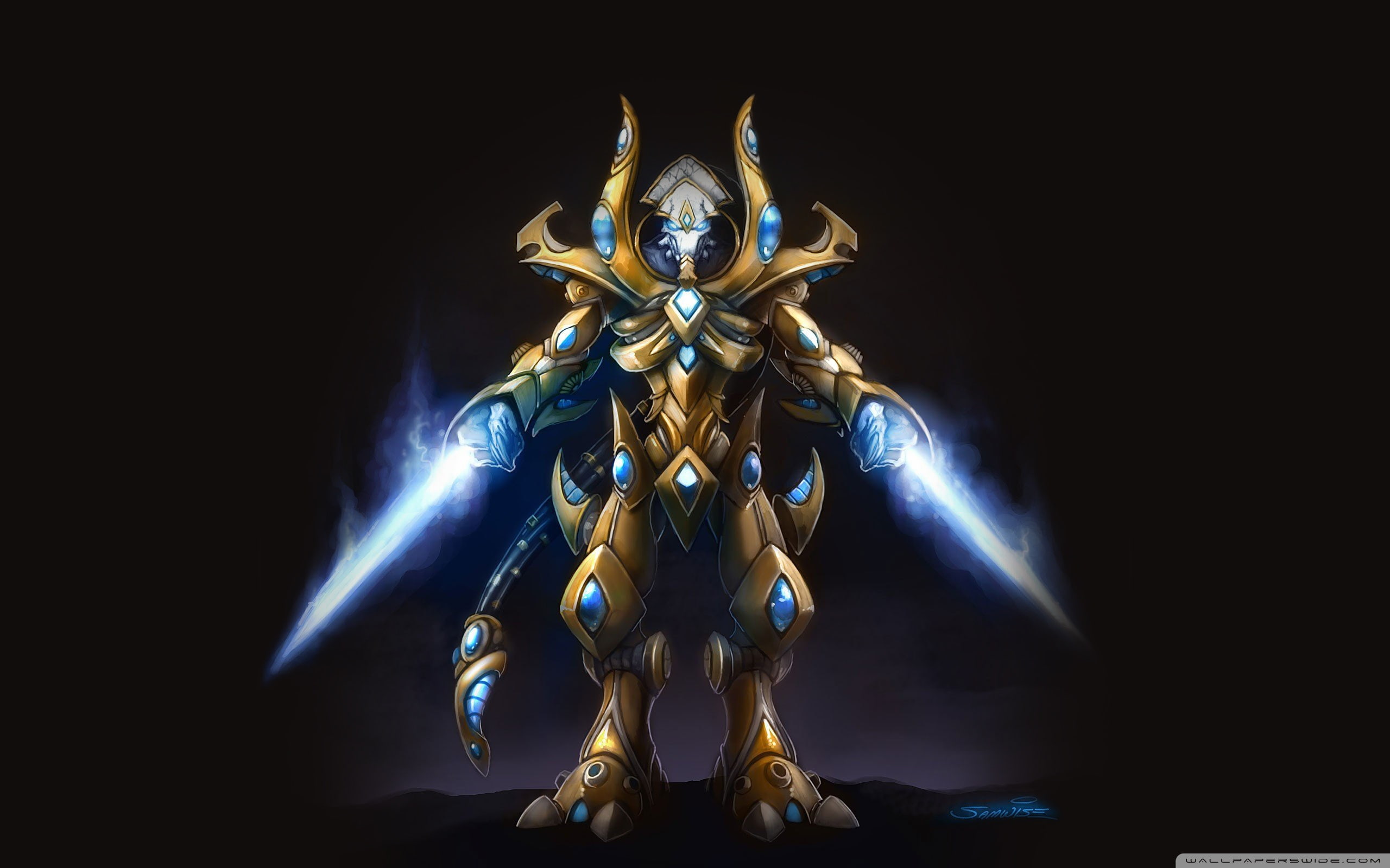 fantasy, protoss, zealot, video game, games, art, 2K, video, HD, Action, Adventure, starcraft, HD Wallpaper