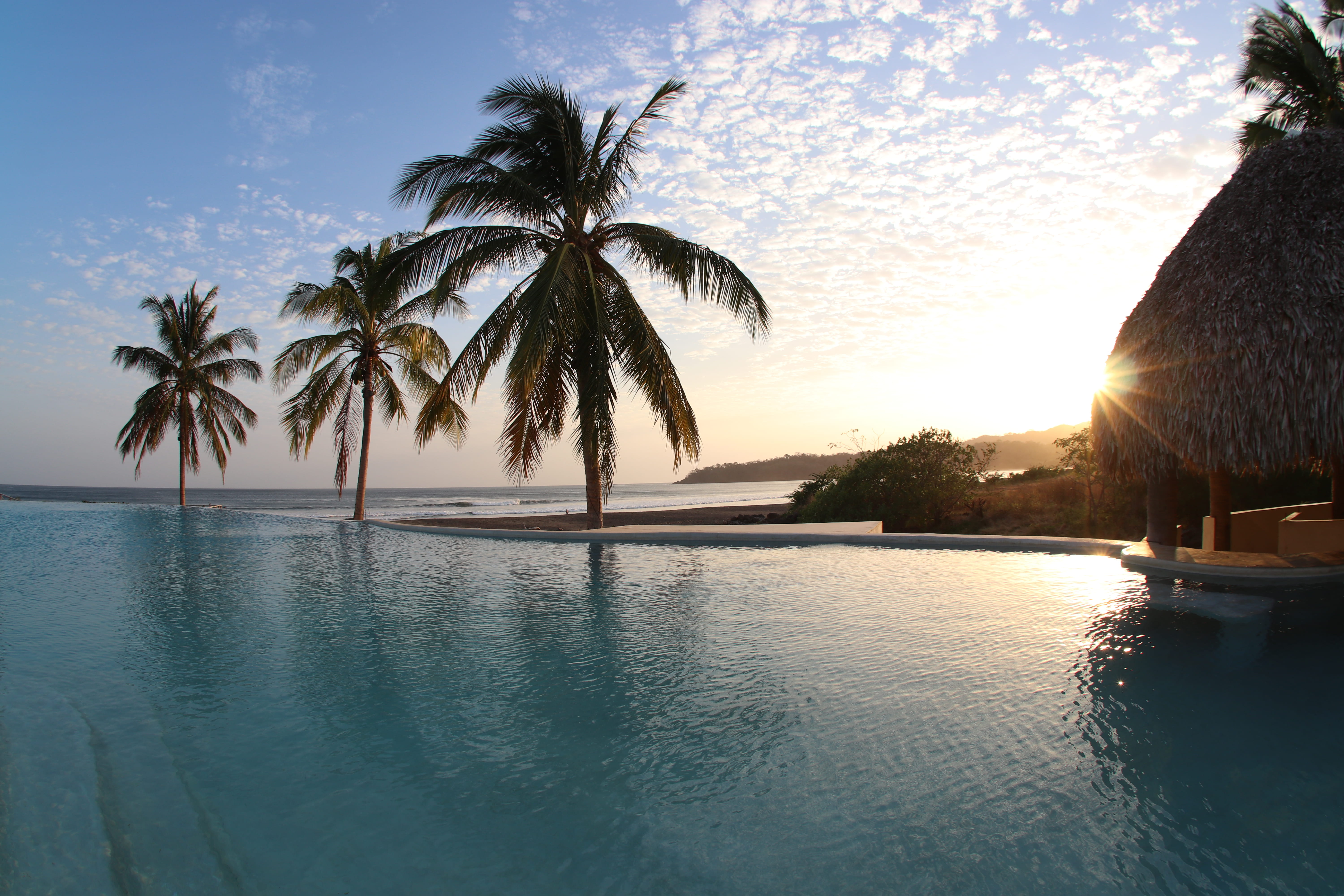 outdoors, tranquil scene, 5K, beauty in nature, sea, sunset, panama, tropical climate, sunlight, pool, playa venao, no people, scenics - nature, sky, water, HD Wallpaper
