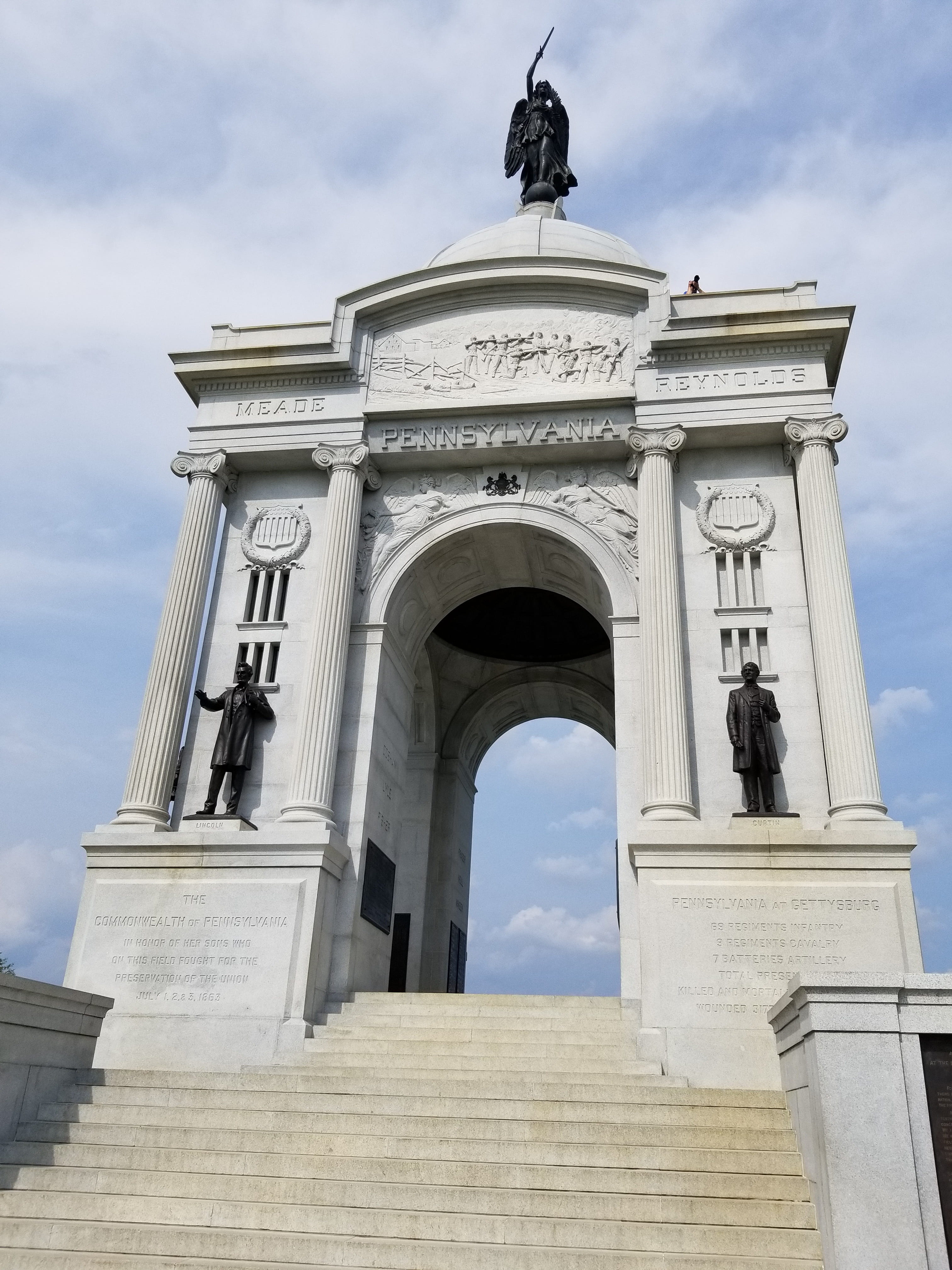memorial, confederacy, pennsylvania, the past, war, granite, sky, military, gettysburg, national, built structure, day, american, union, craft, battle, Phone HD Wallpaper