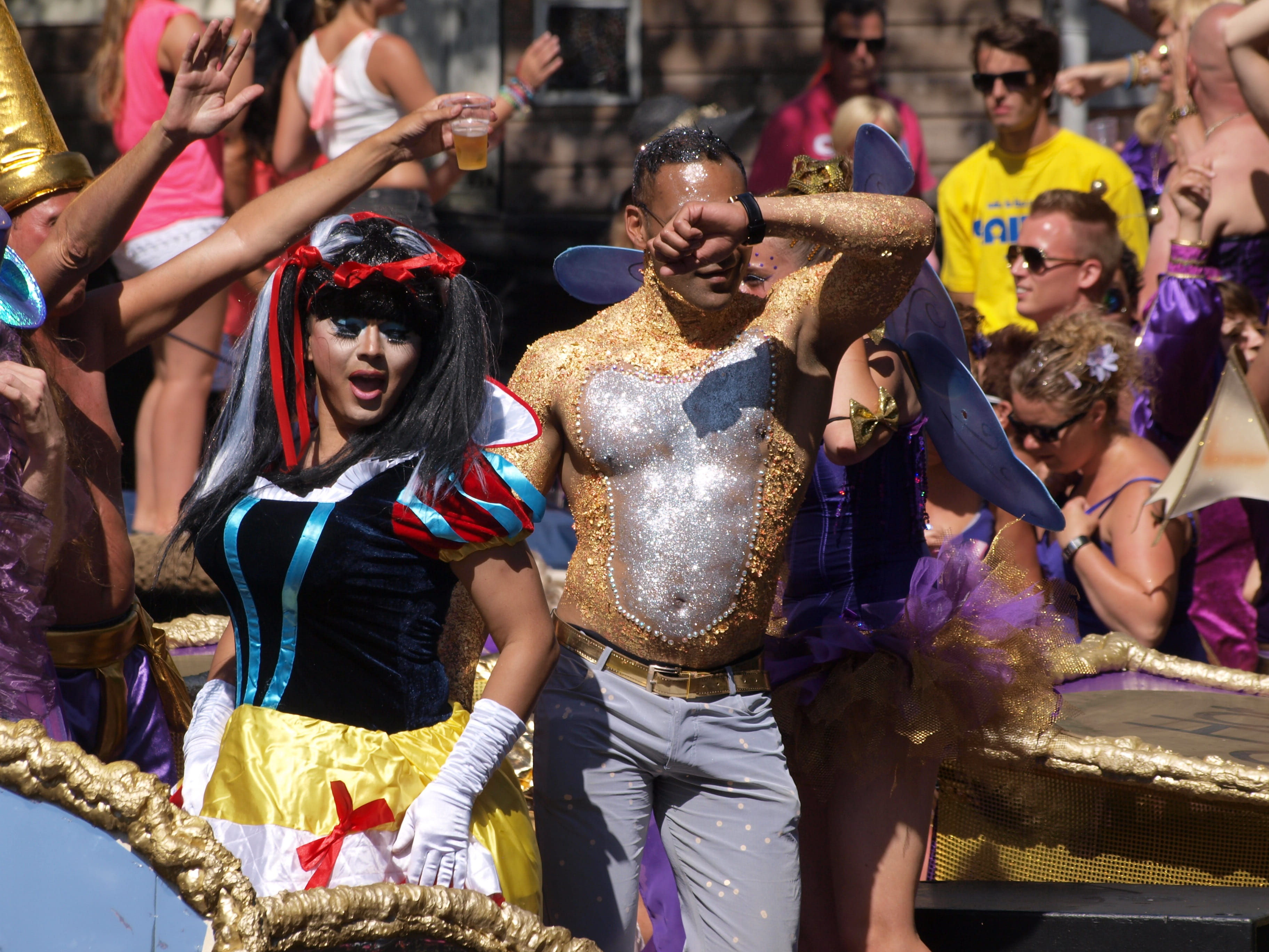 event, clothing, arts culture and entertainment, large group of people, gay pride, lifestyle, real people, leisure activity, happiness, costume, netherlands, HD Wallpaper