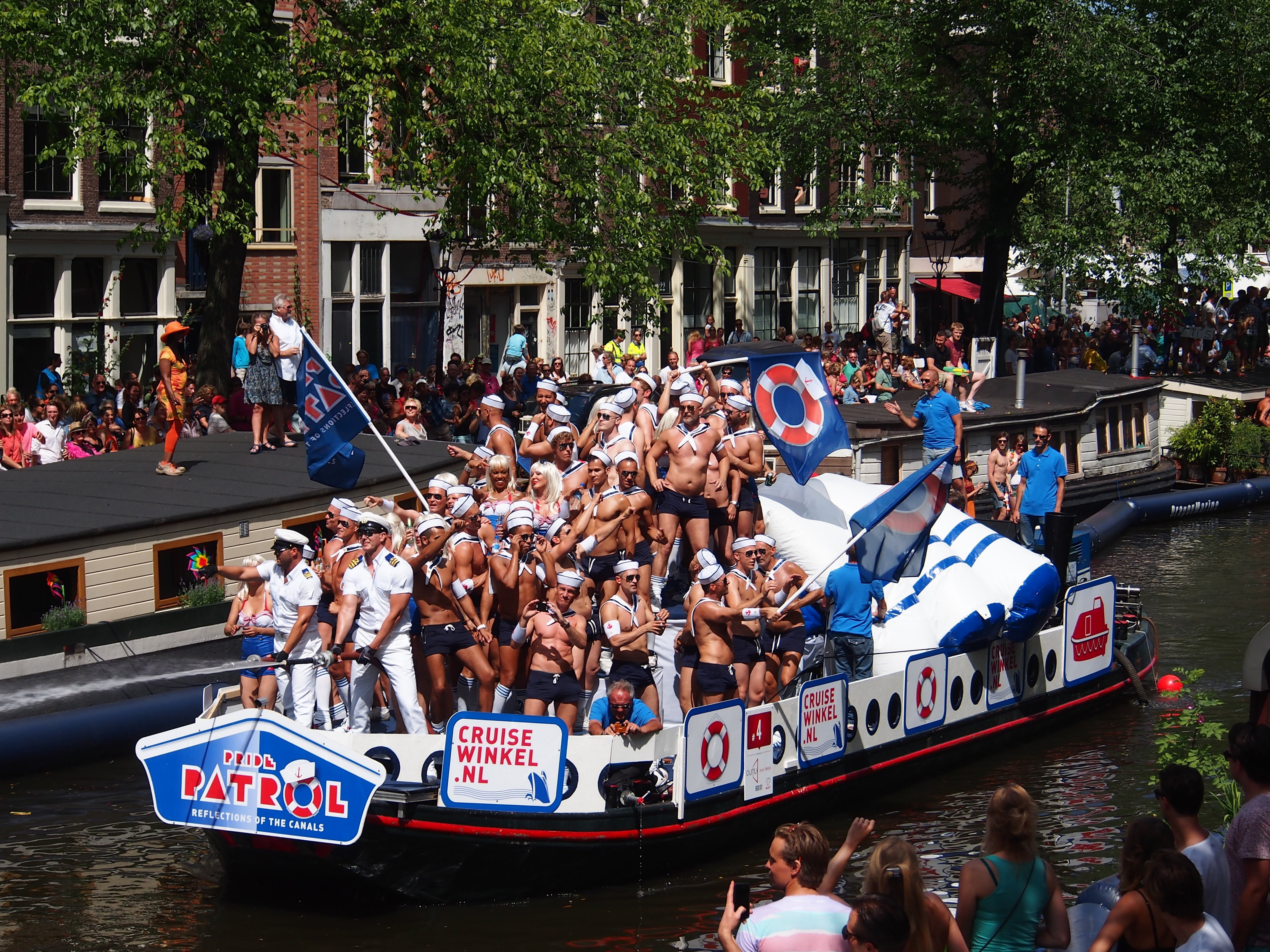 festival, nautical vessel, amsterdam, prinsengracht, transportation, boat, netherlands, day, gay pride, homo, city, canal, demonstration, holland, outdoors, HD Wallpaper