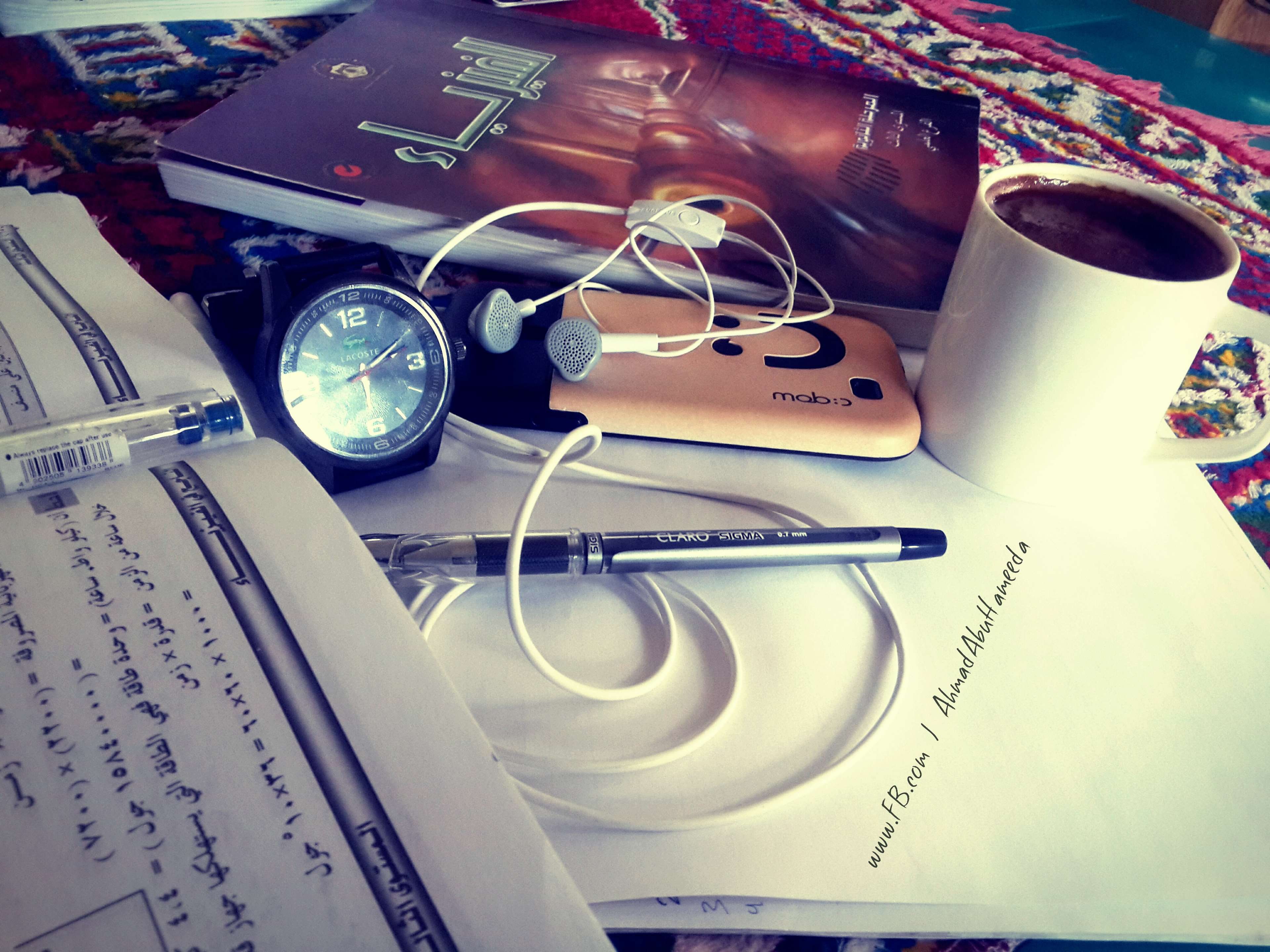 study, table, sunglasses, note pad, coffee, physics, western script, high angle view, student, pen, ahmed abu hameeda, cute, still life, no people, publication, HD Wallpaper