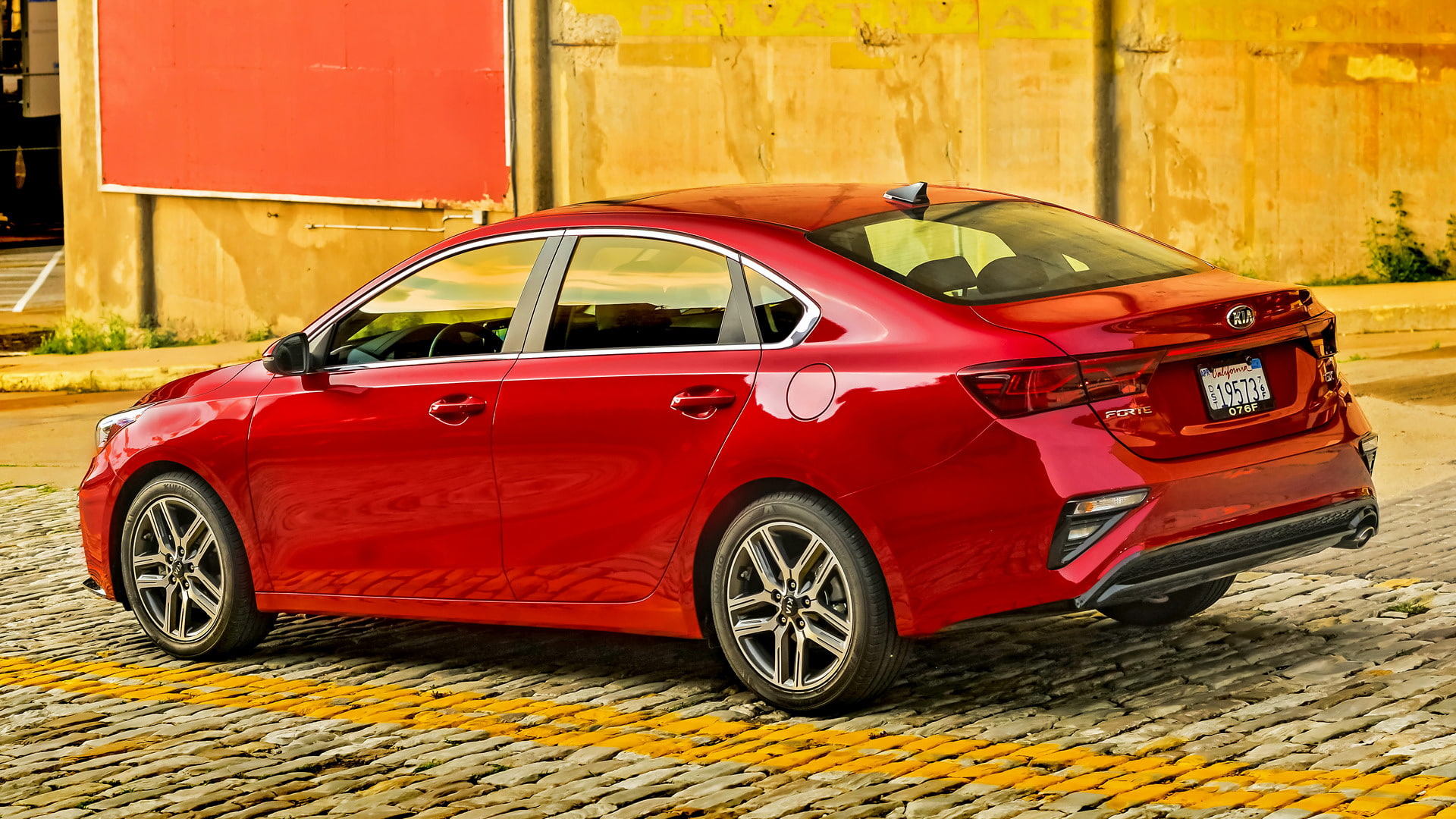 Red Car, Kia, Car, 1080P, Kia Forte EX, Kia Forte, Compact Car, Sedan, HD Wallpaper