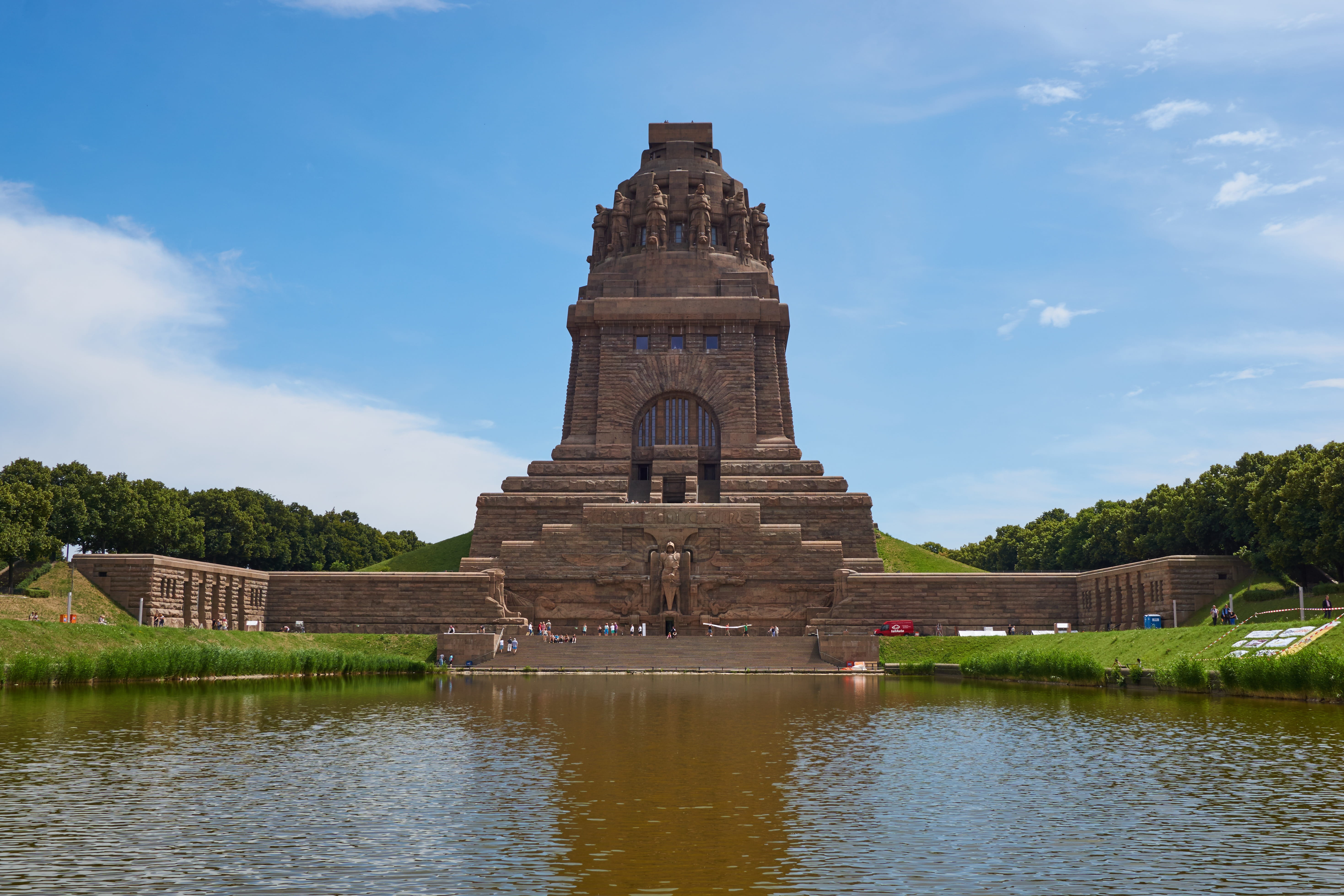 no people, place of worship, plant, history, tourist attraction, 5K, water, sky, architecture, cloud - sky, daytime, brown, travel, the past, Leipzig, HD Wallpaper