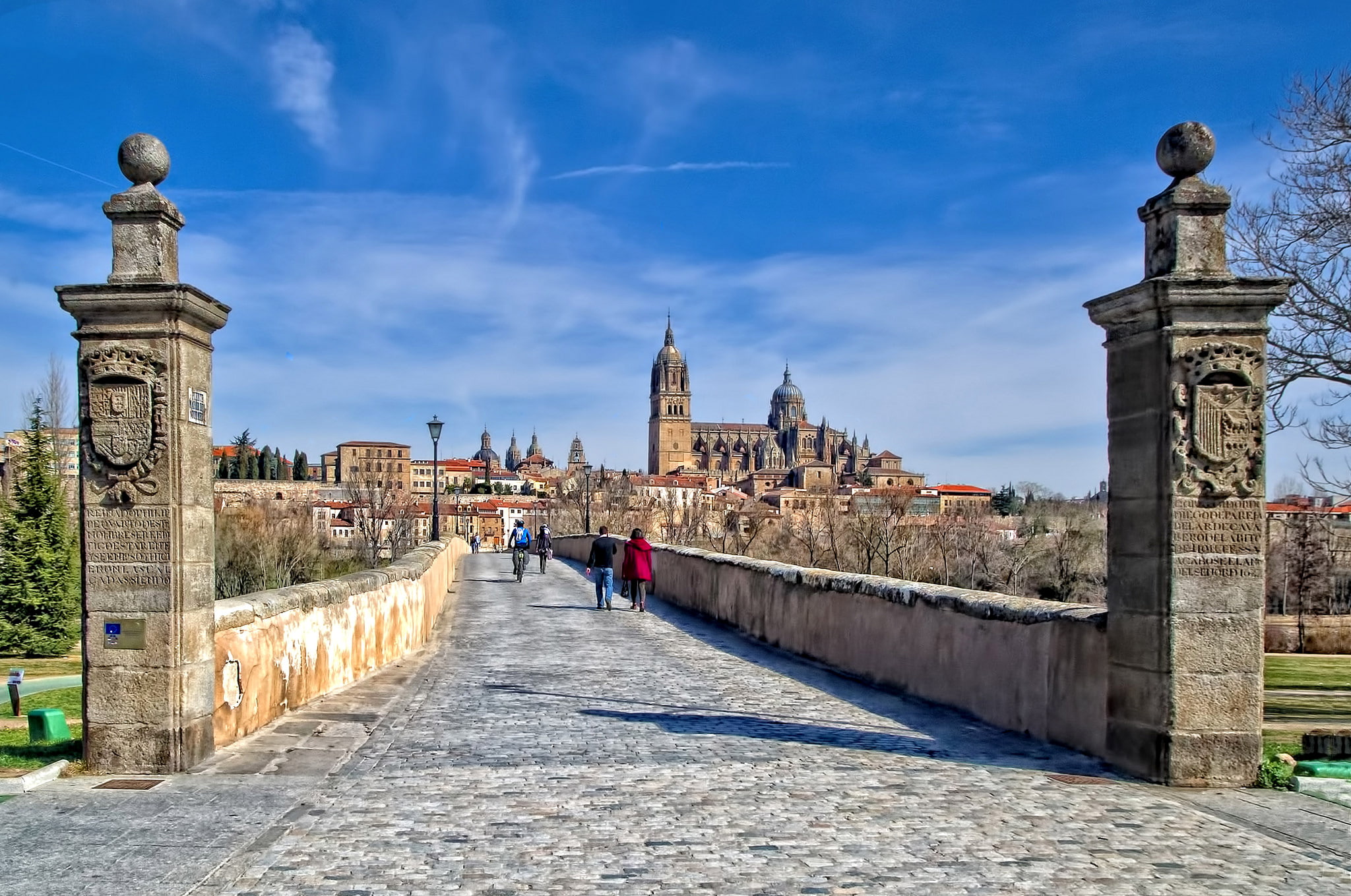 Roman bridge, 1080P, home, Spain, Cathedral, Salamanca, HD Wallpaper