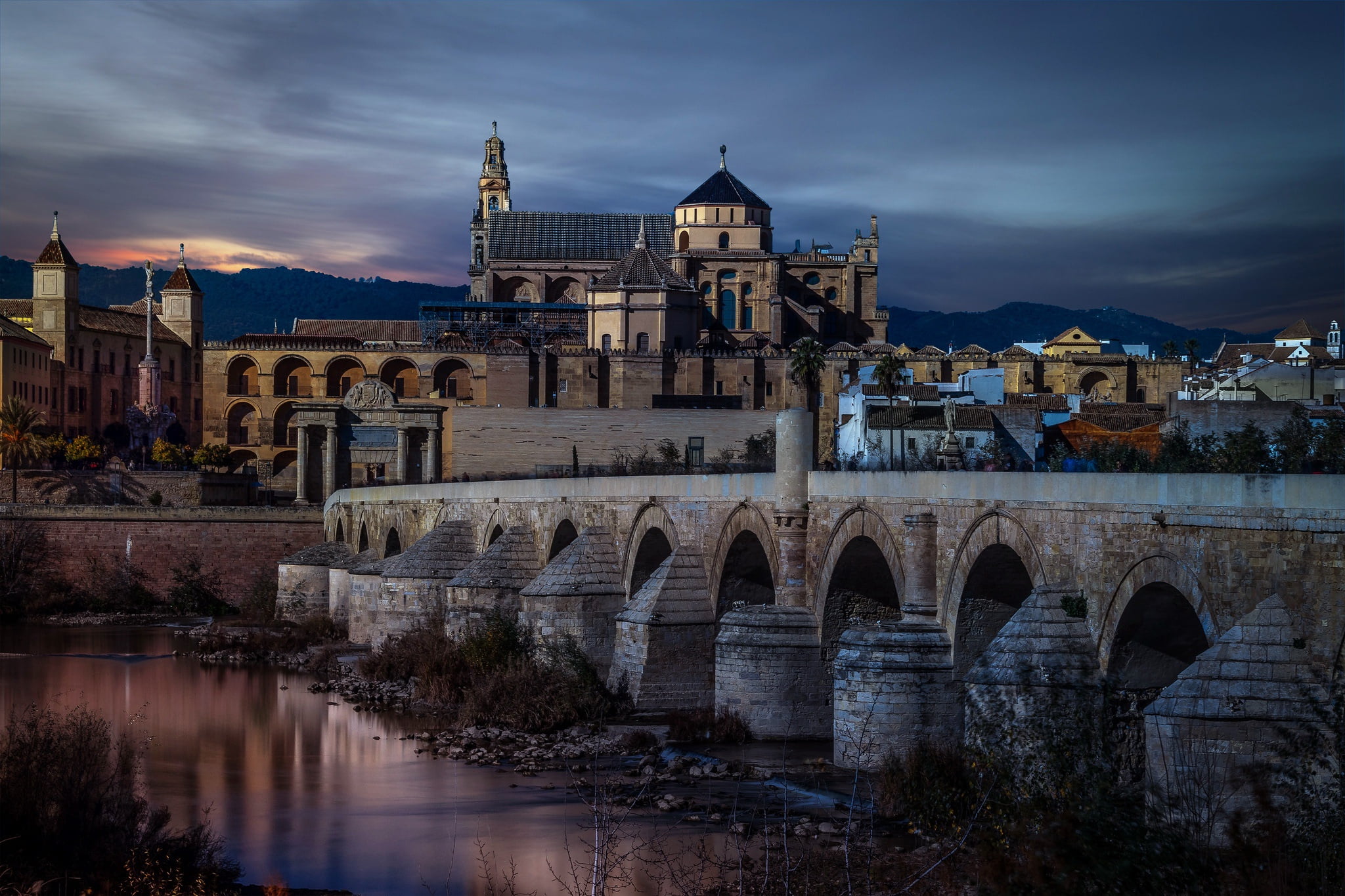 1080P, Spain, Andalusia, Vista Alegre, Roman Bridge, Cordoba, HD Wallpaper