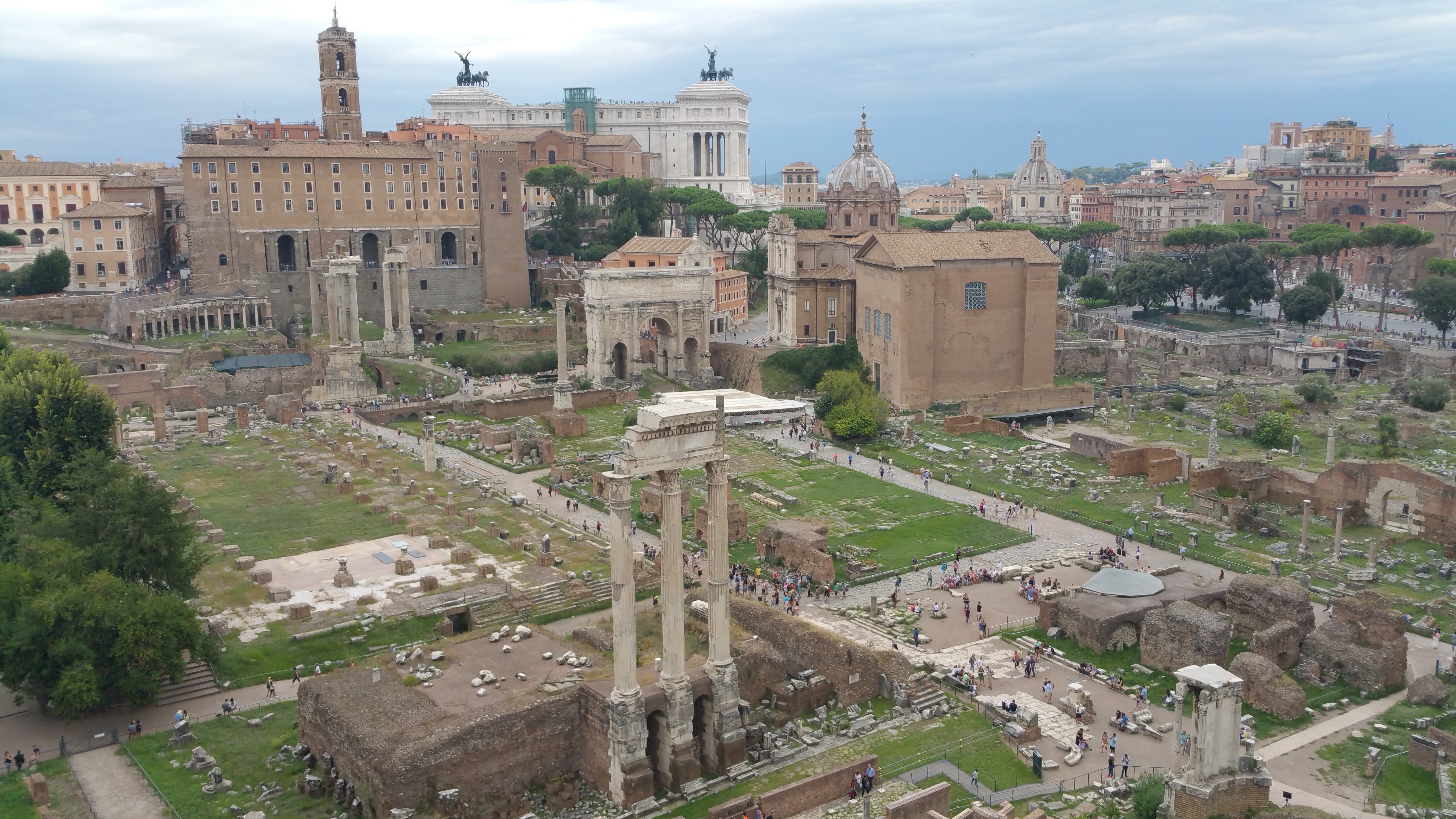 architecture, tourism, history, city, the past, italy, high angle view, old, place of worship, ruined, roman forum, travel, built structure, rome, archaeology, HD Wallpaper