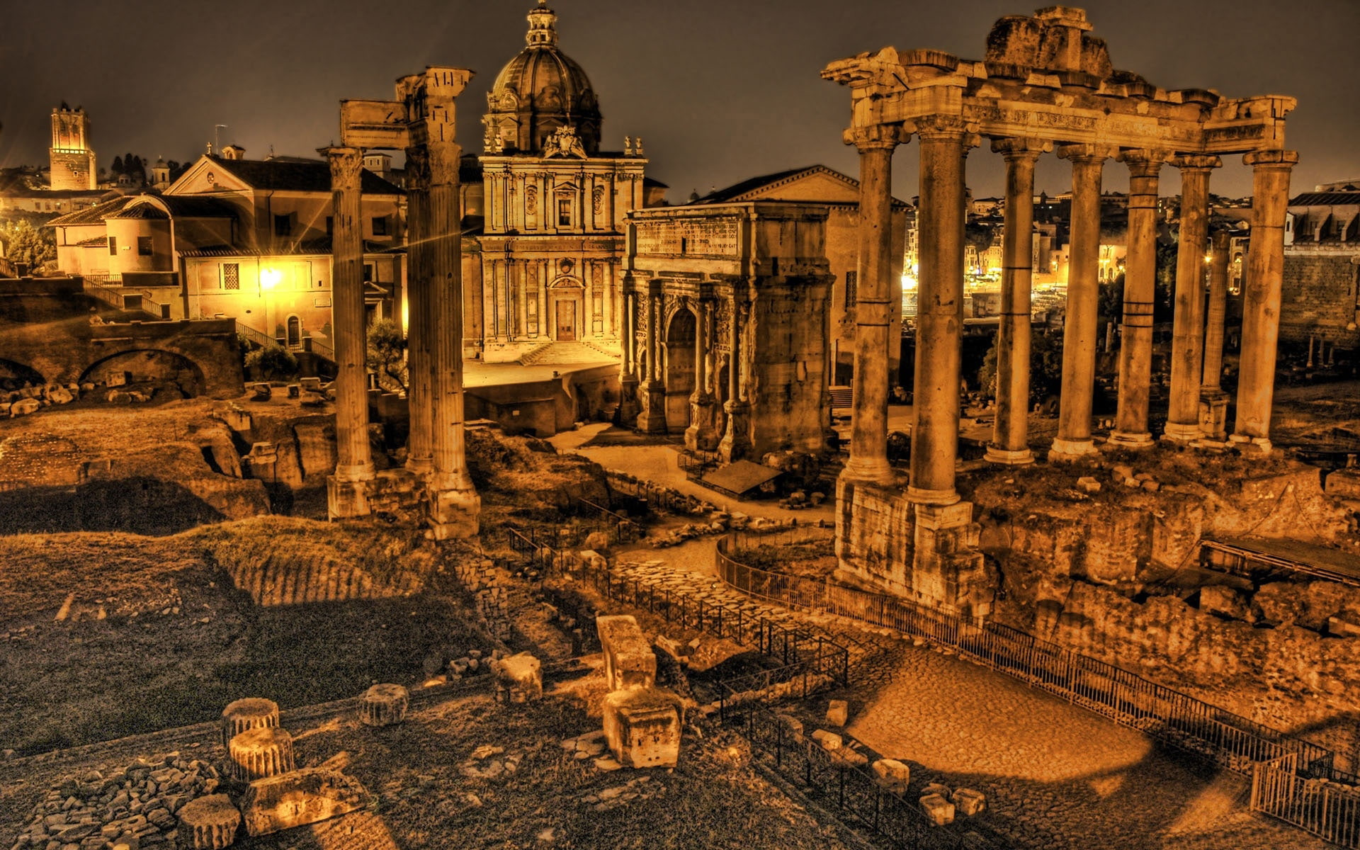illustration, 1080P, ruins, travel and world, rome, ancient, HD Wallpaper