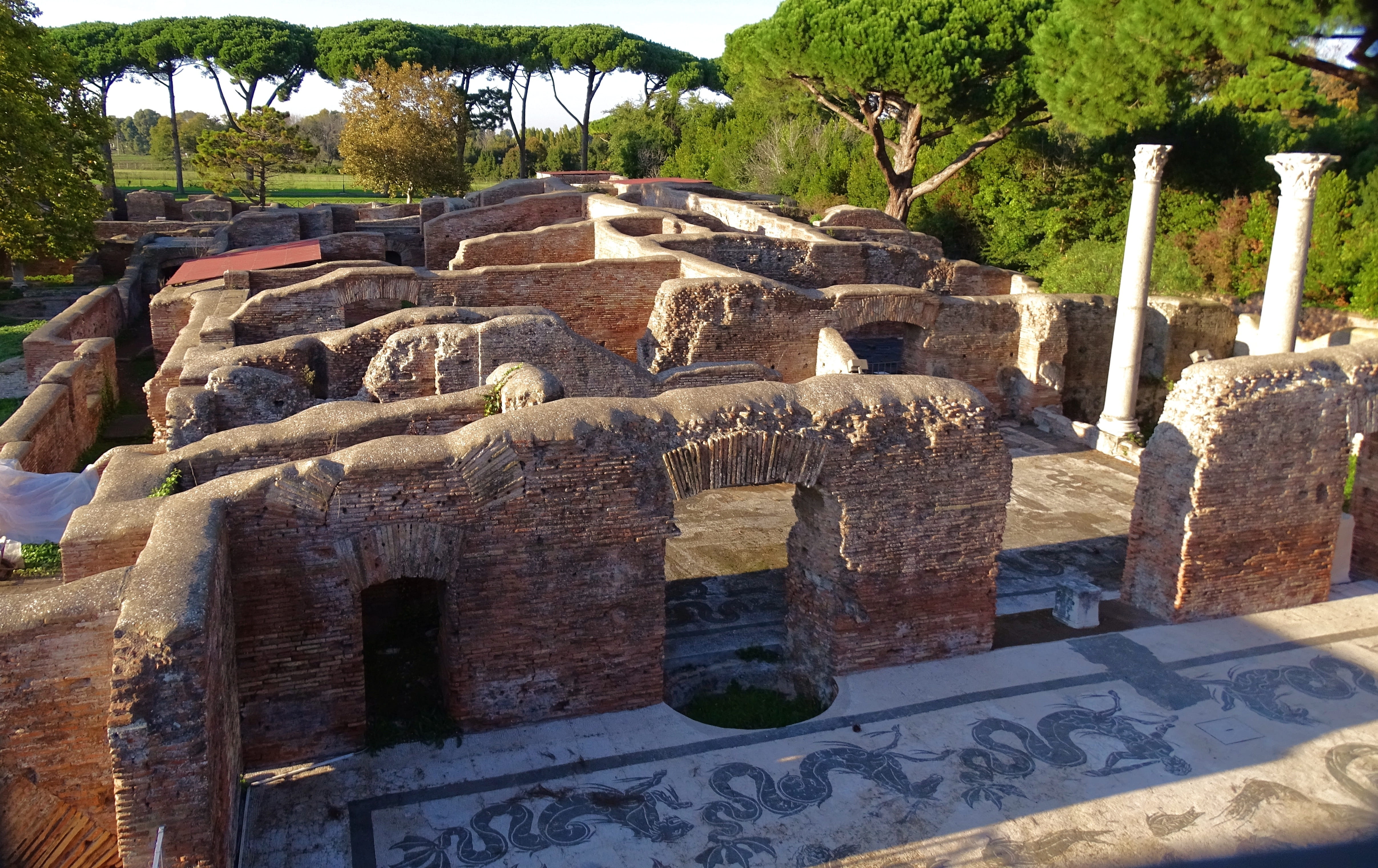 ostia, stone, ancient, old, history, tourism, ancient civilization, day, travel, no people, palm, outdoors, historically, the past, 4K, travel destinations, HD Wallpaper