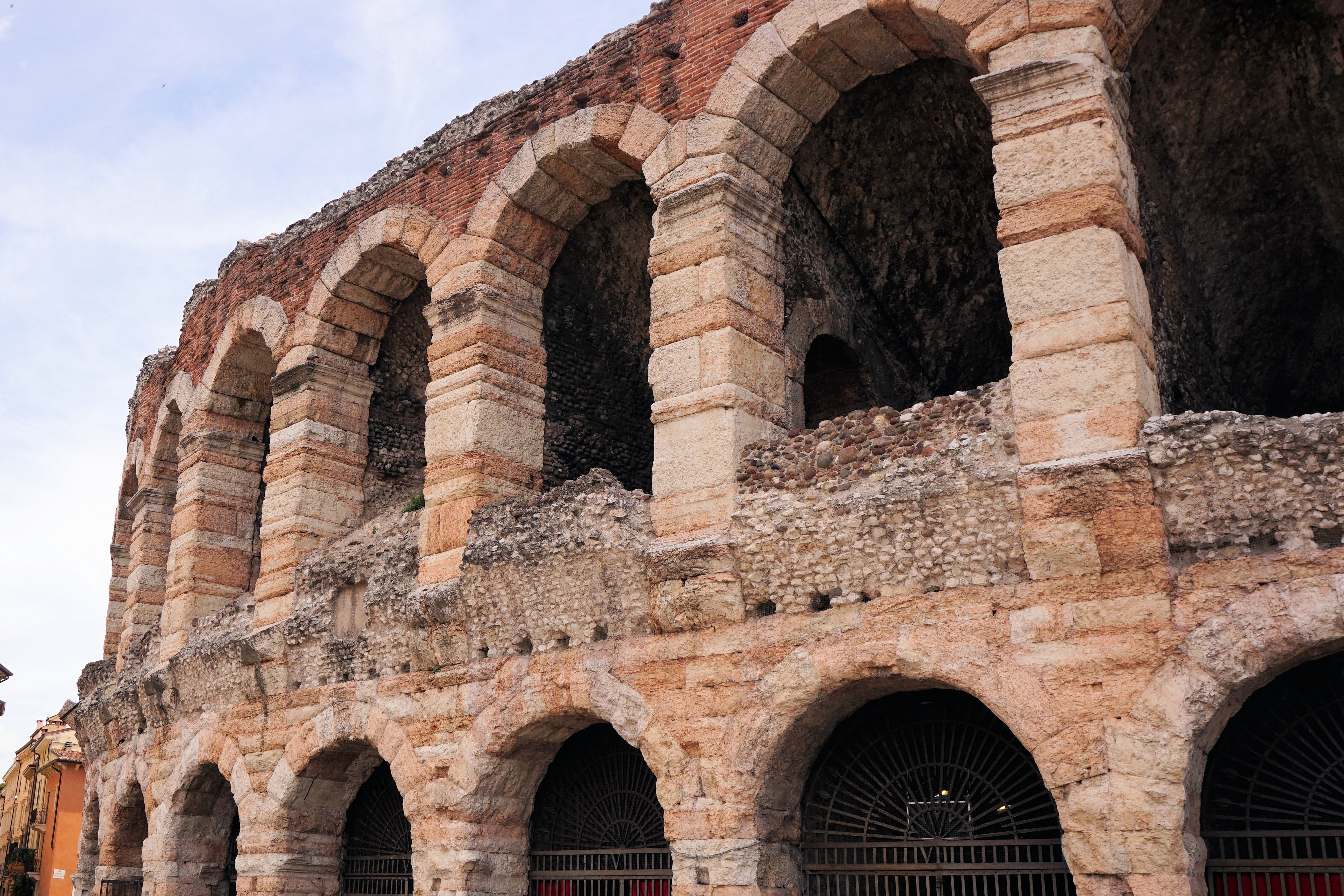 architectural column, day, archaeology, arch, landmark, facade, amphitheater, tourism, travel destinations, arena, old, built structure, nature, colosseum, HD Wallpaper