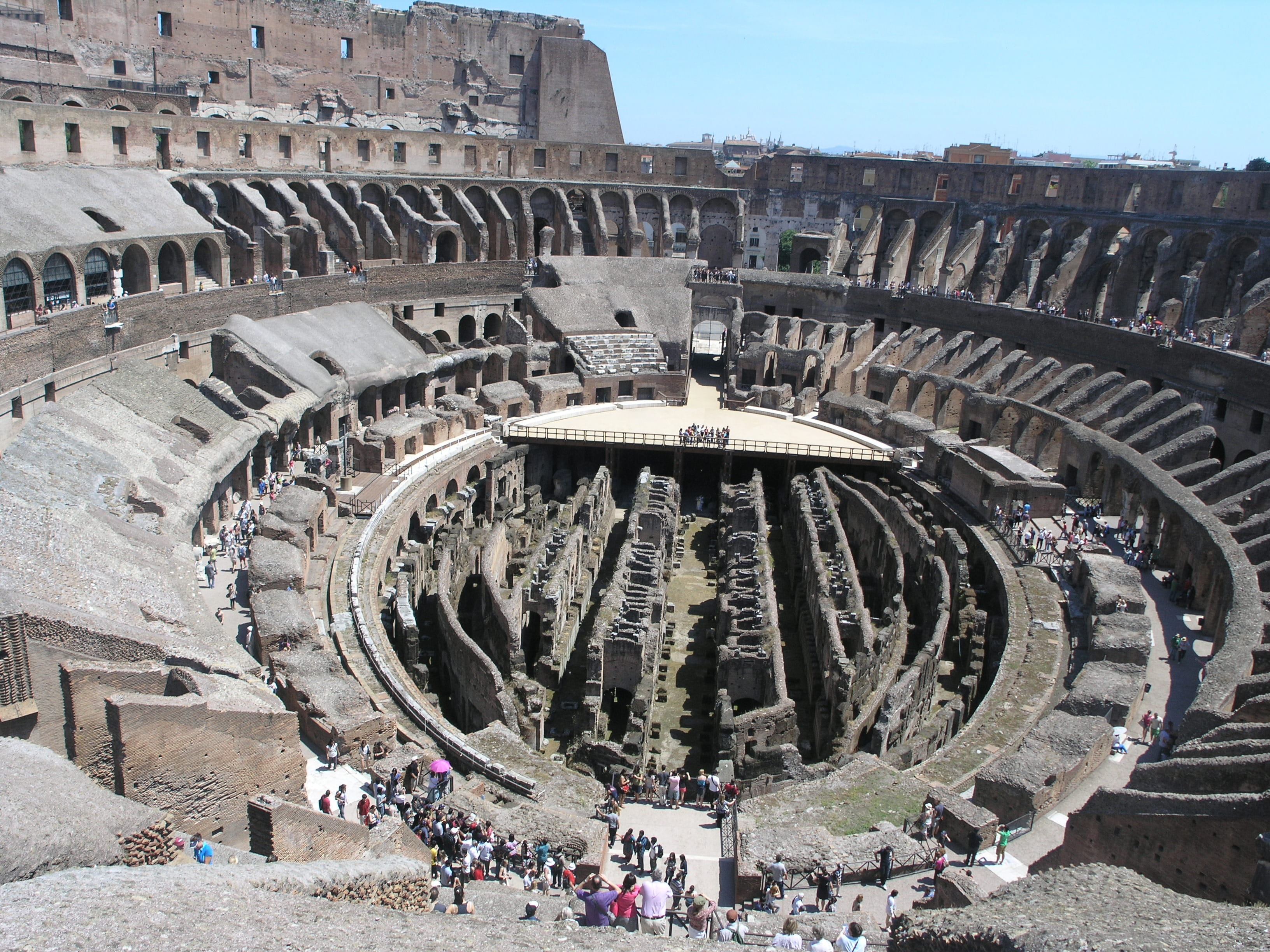ruined, 2K, colosseum, group of people, women, amphitheater, visit, ancient civilization, outdoors, travel, the past, archaeology, large group of people, HD Wallpaper