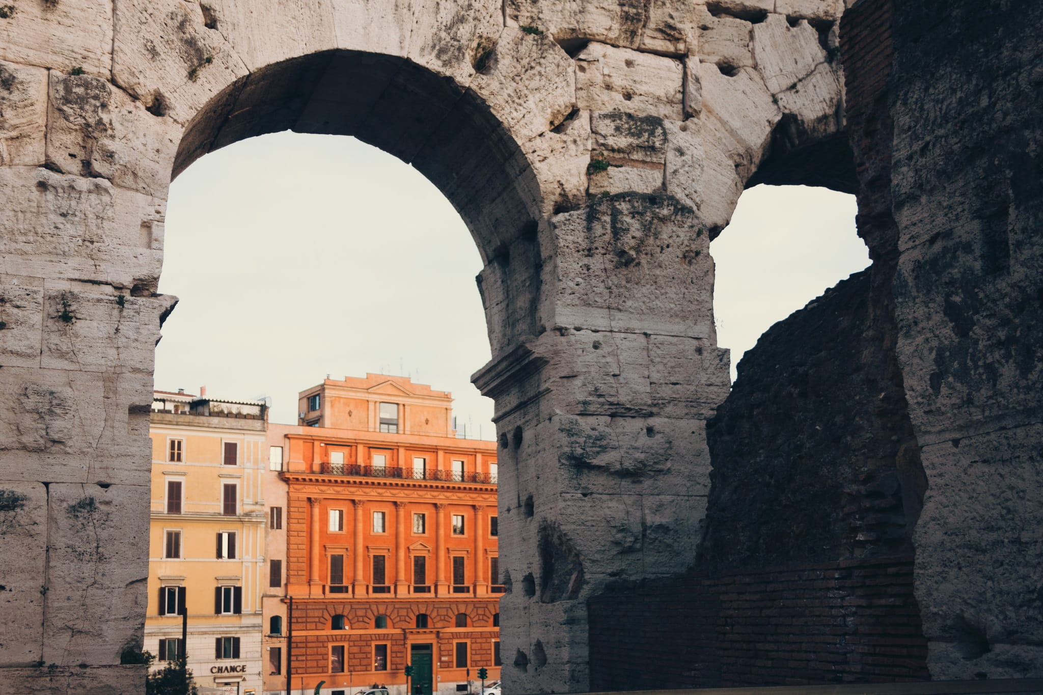 Rome, window, orange, the past, ancient structures, daytime, stone wall, monument, tourism, ruin, day, arch, architecture, colosseum interior, outdoors, HD Wallpaper