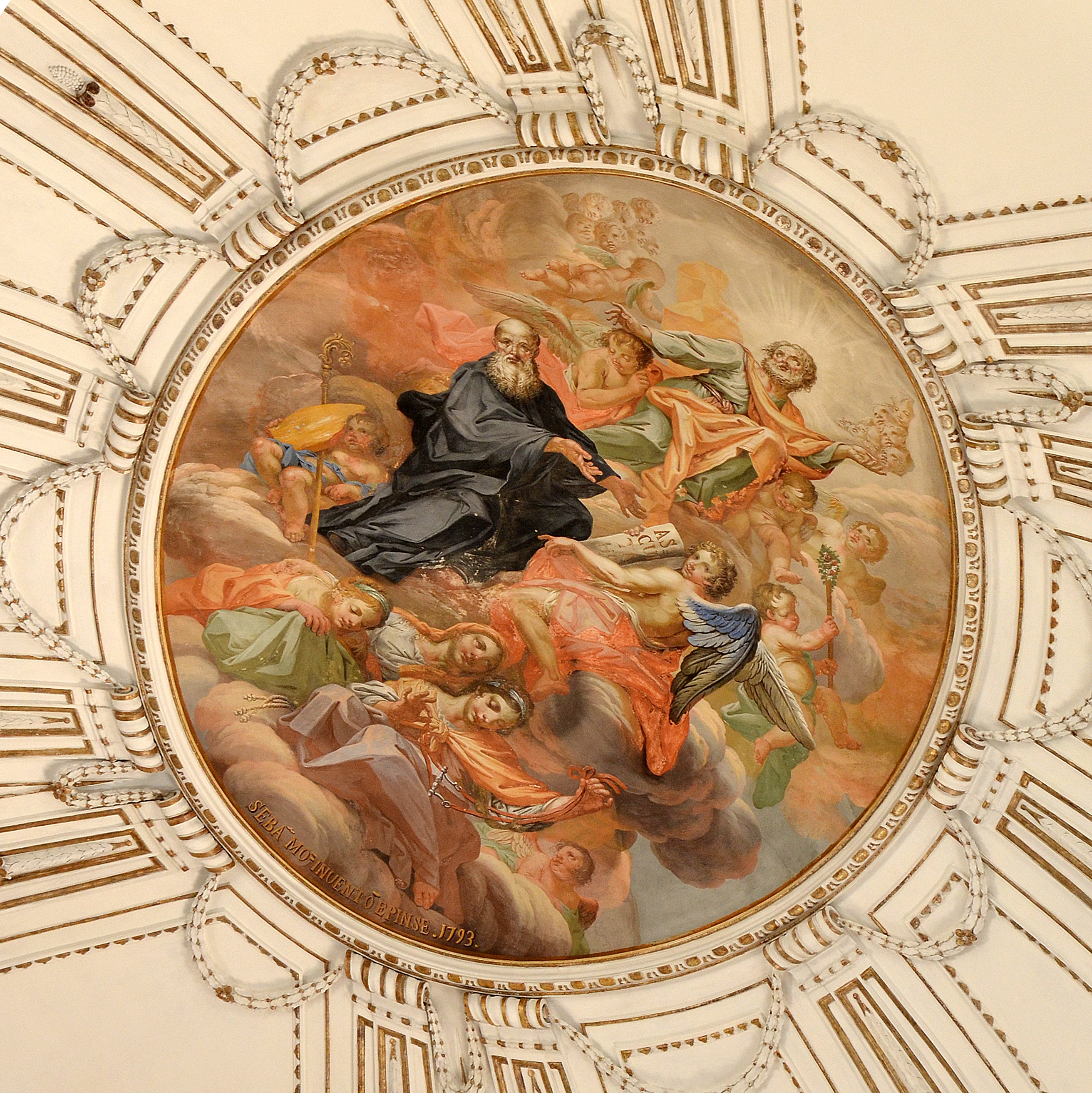 male likeness, female likeness, 2K, low angle view, ceiling, no people, place of worship, mural, representation, craft, the past, art and craft, architecture, Phone HD Wallpaper