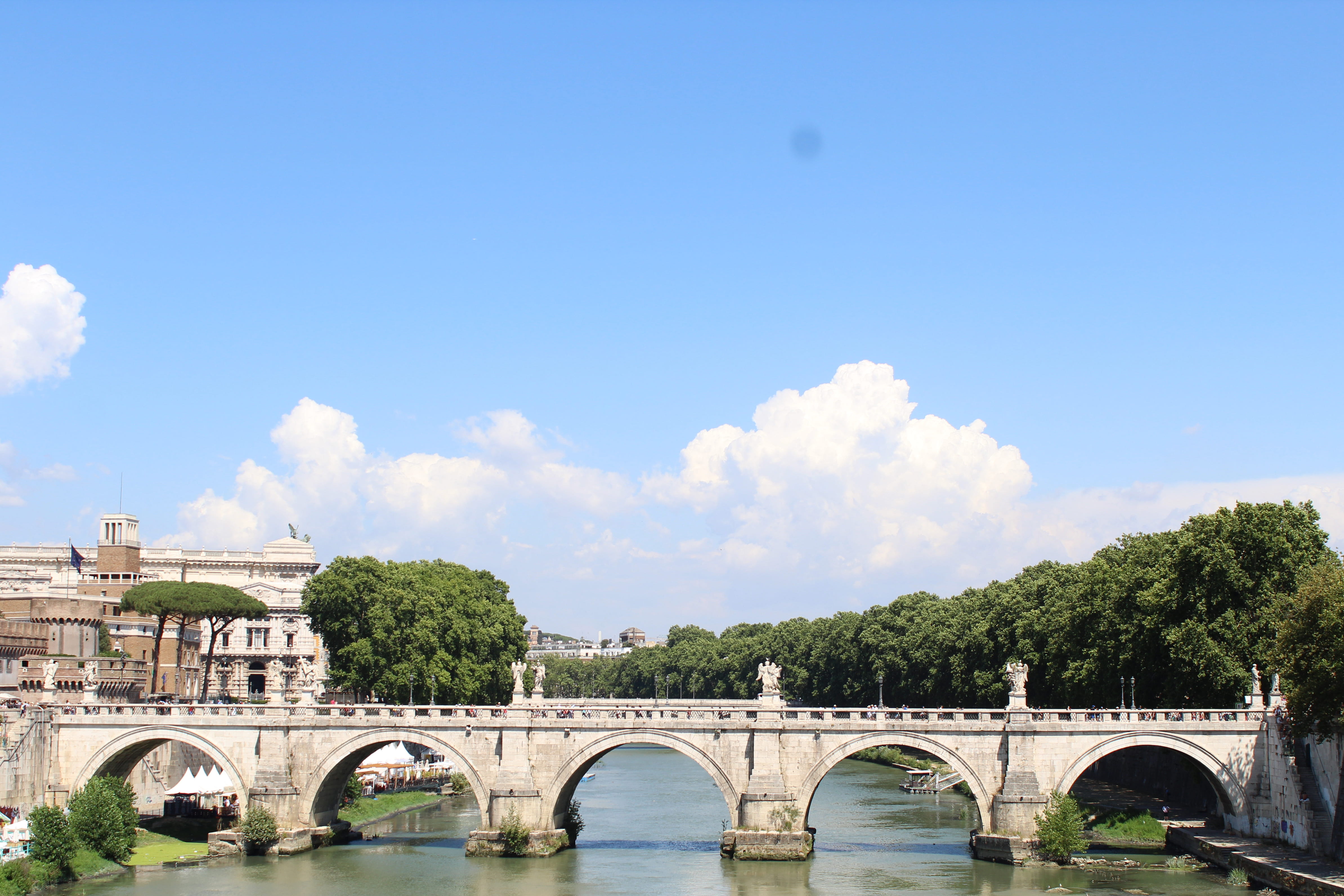 sky, waterfront, outdoors, connection, plant, bridge - man made structure, bridge, italia, transportation, arch bridge, tree, arch, no people, architecture, HD Wallpaper