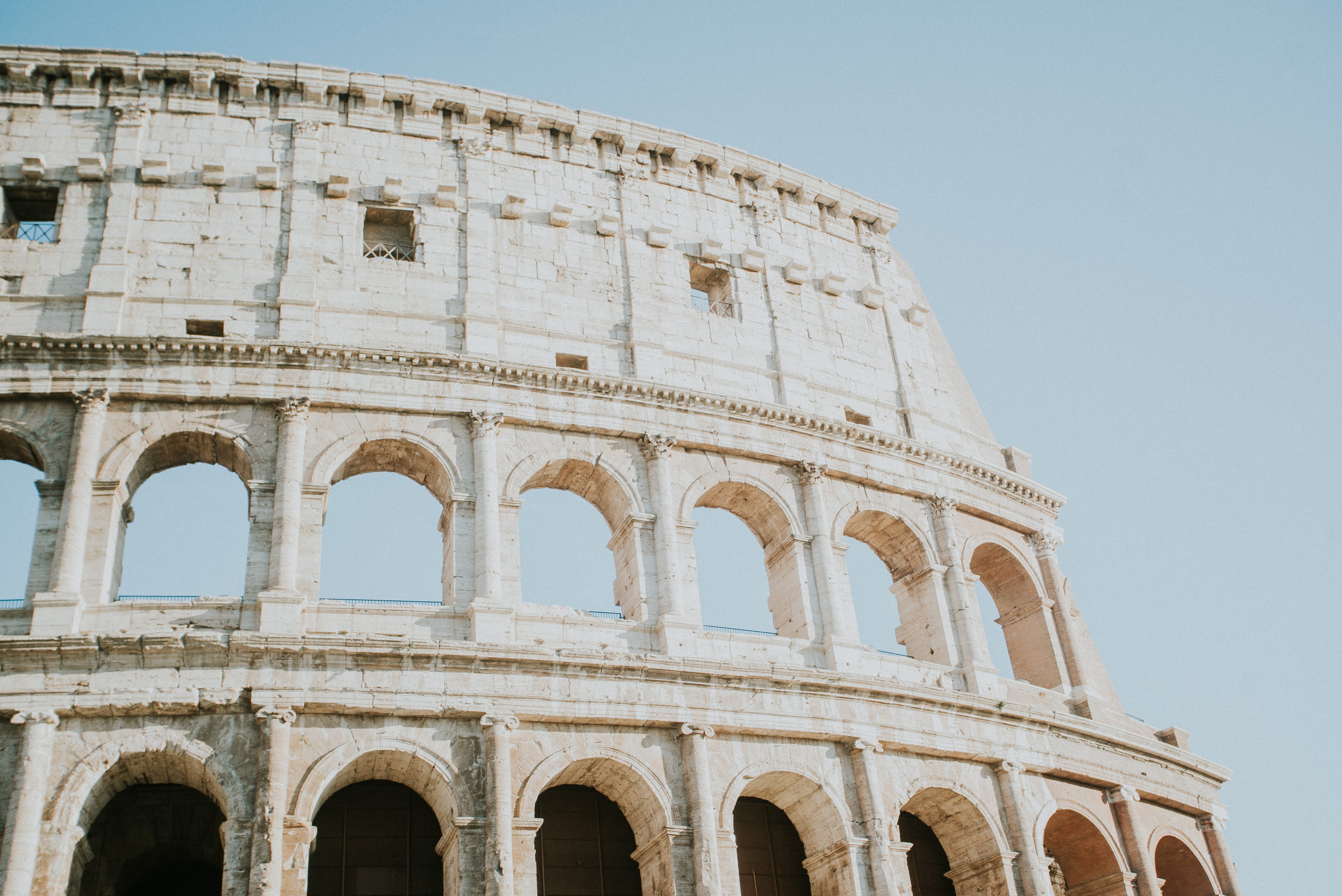 colosseum, colliseum, architectural column, travel, 4K, ancient history, amphitheater, archaeology, ancient, ancient civilization, stone, city, building, HD Wallpaper