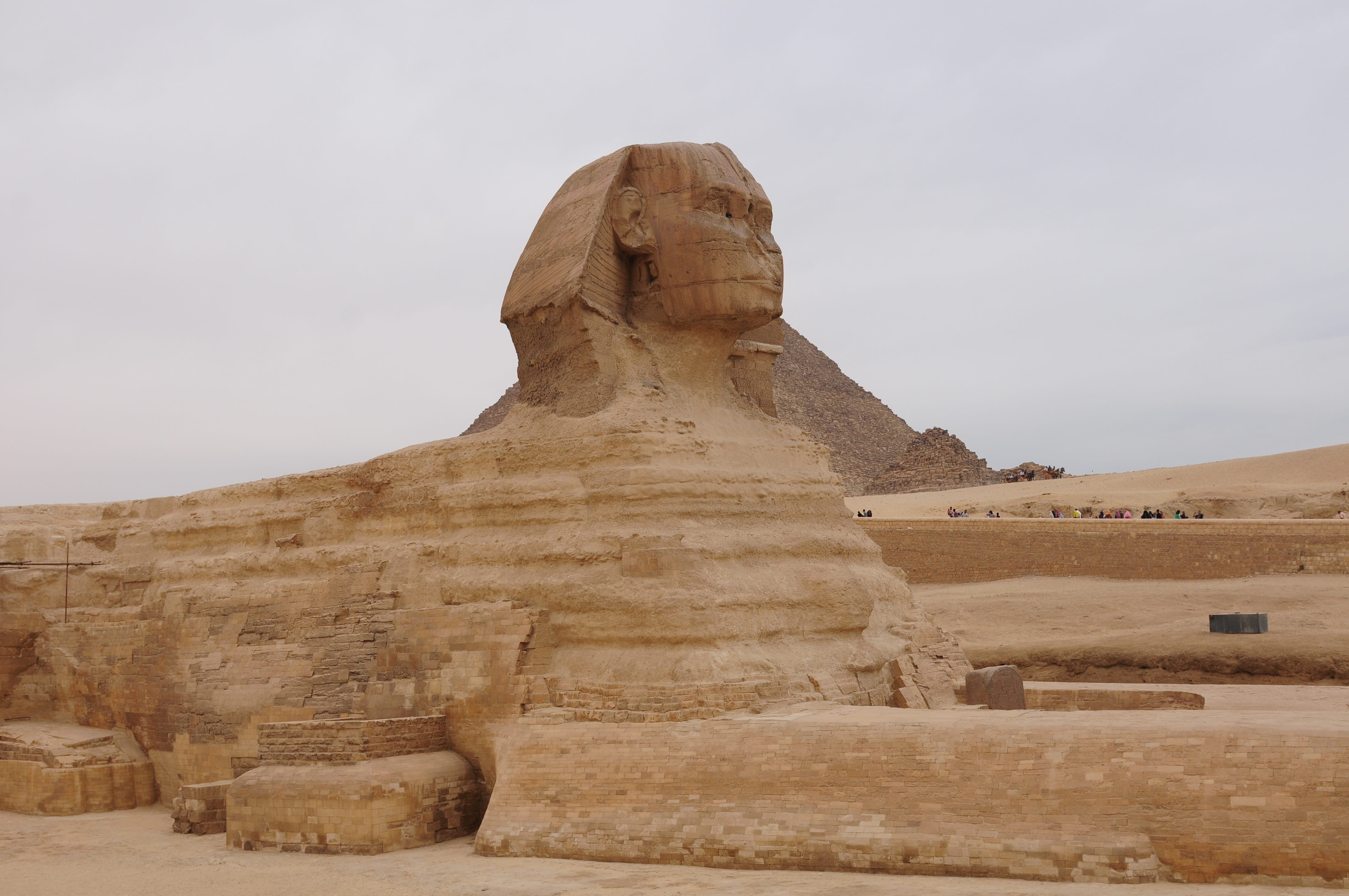 pyramid, 4K, great, architecture, vacation, climate, giza, desert, no people, tourism, art and craft, day, ancient, egyptian, sphinx, history, nature, HD Wallpaper