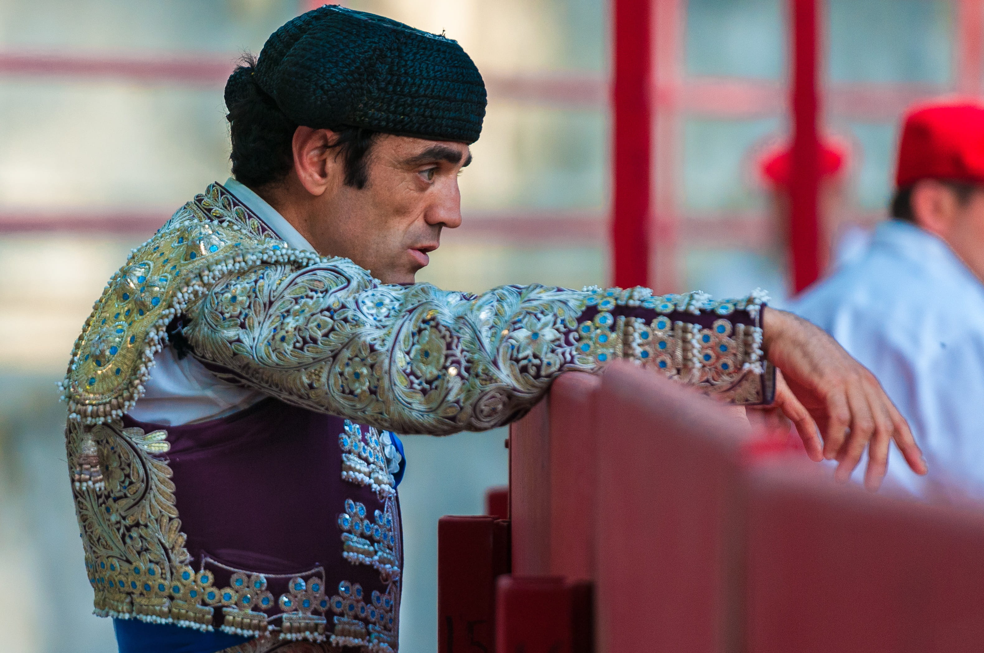 people, bullfight, looking away, looking, real people, clothing, Toreador, side view, focus on foreground, adults only, only men, young Adult, hat, mid adult, HD Wallpaper