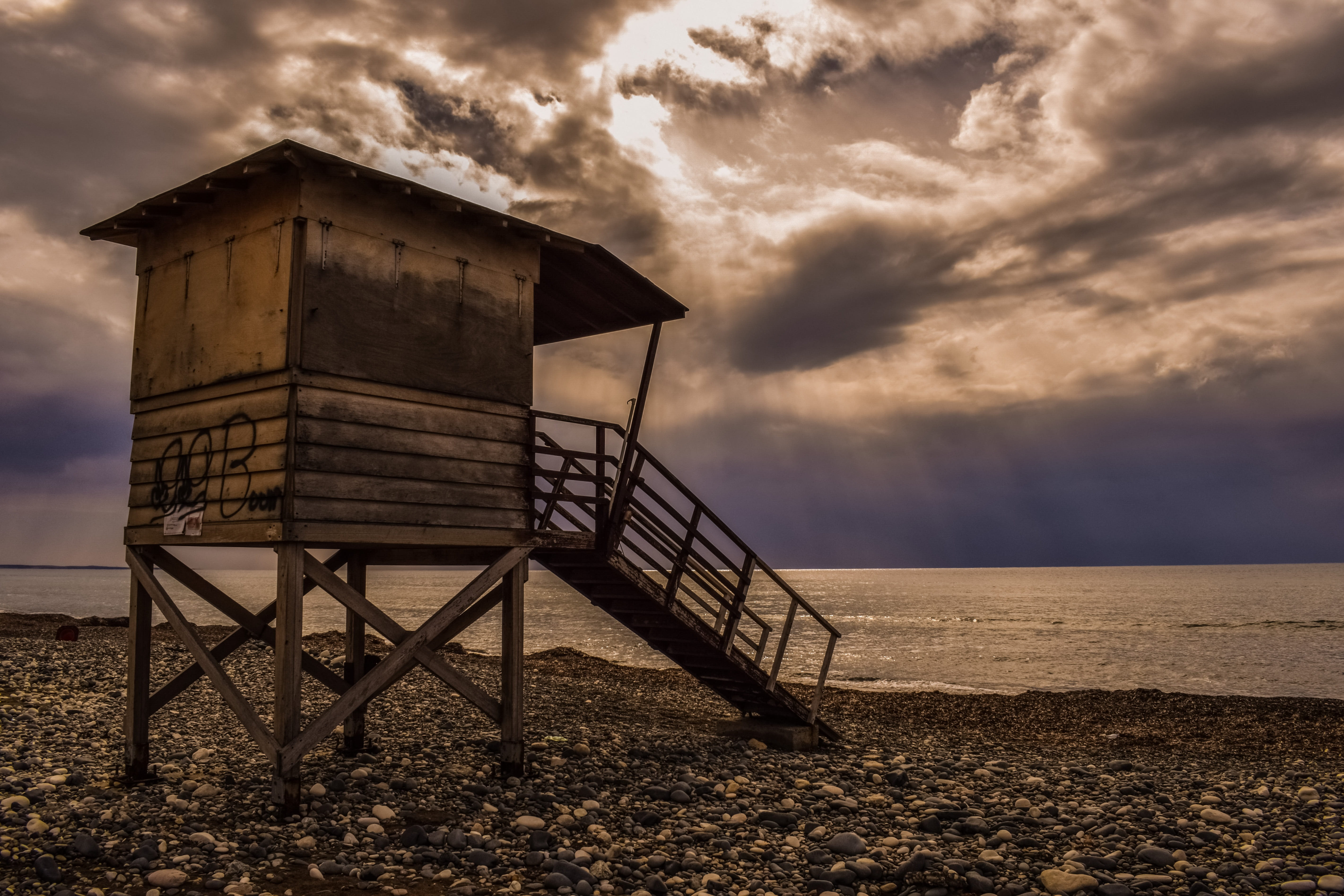 sand, emergency, horizon, land, landscape, sea, water, seaside, cloud - sky, kourion beach, man made structure, tranquil scene, scenics - nature, tranquility, HD Wallpaper