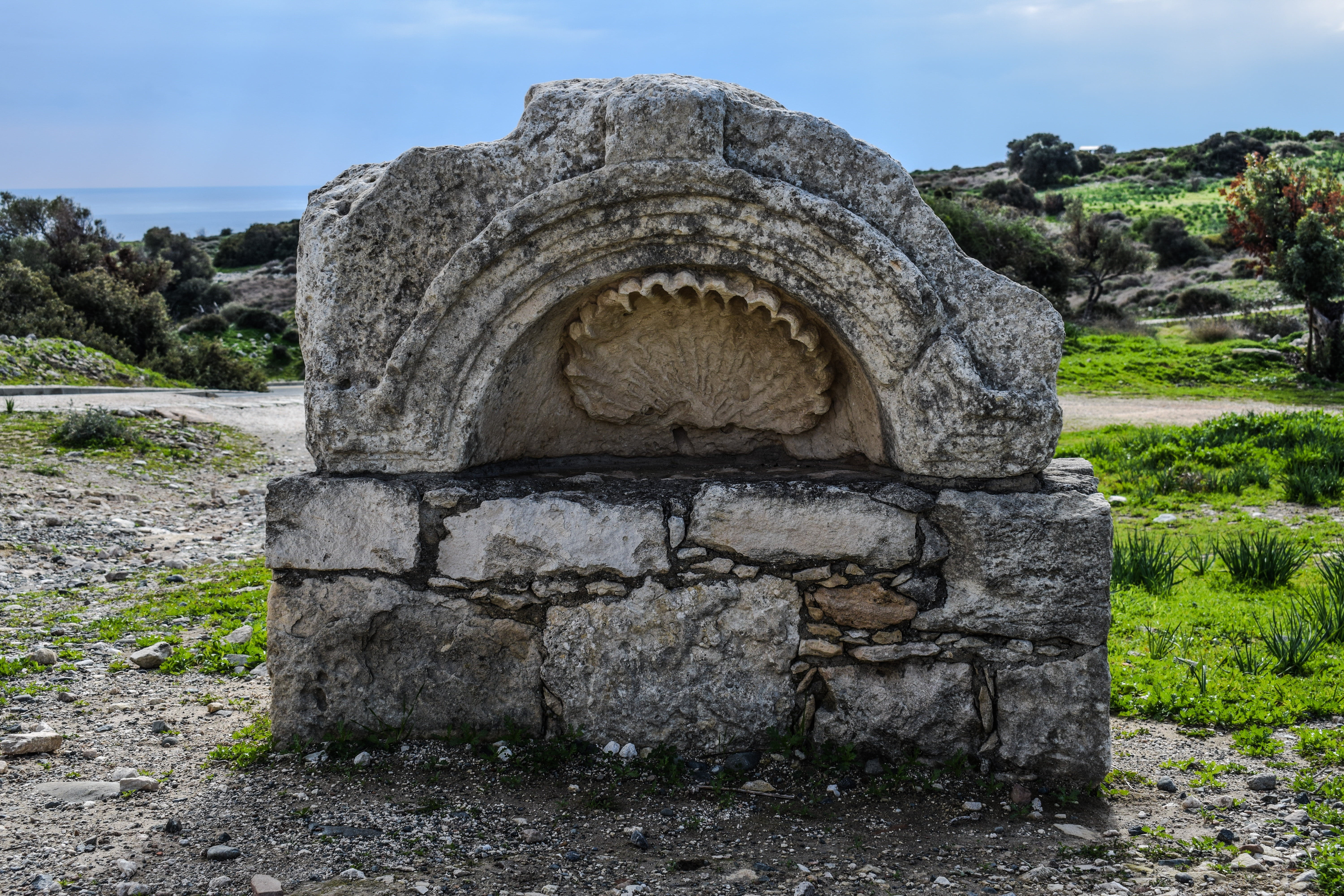 art and craft, travel destinations, no people, built structure, the past, historic, outdoors, cyprus, day, rock - object, nature, archaeology, plant, grass, HD Wallpaper