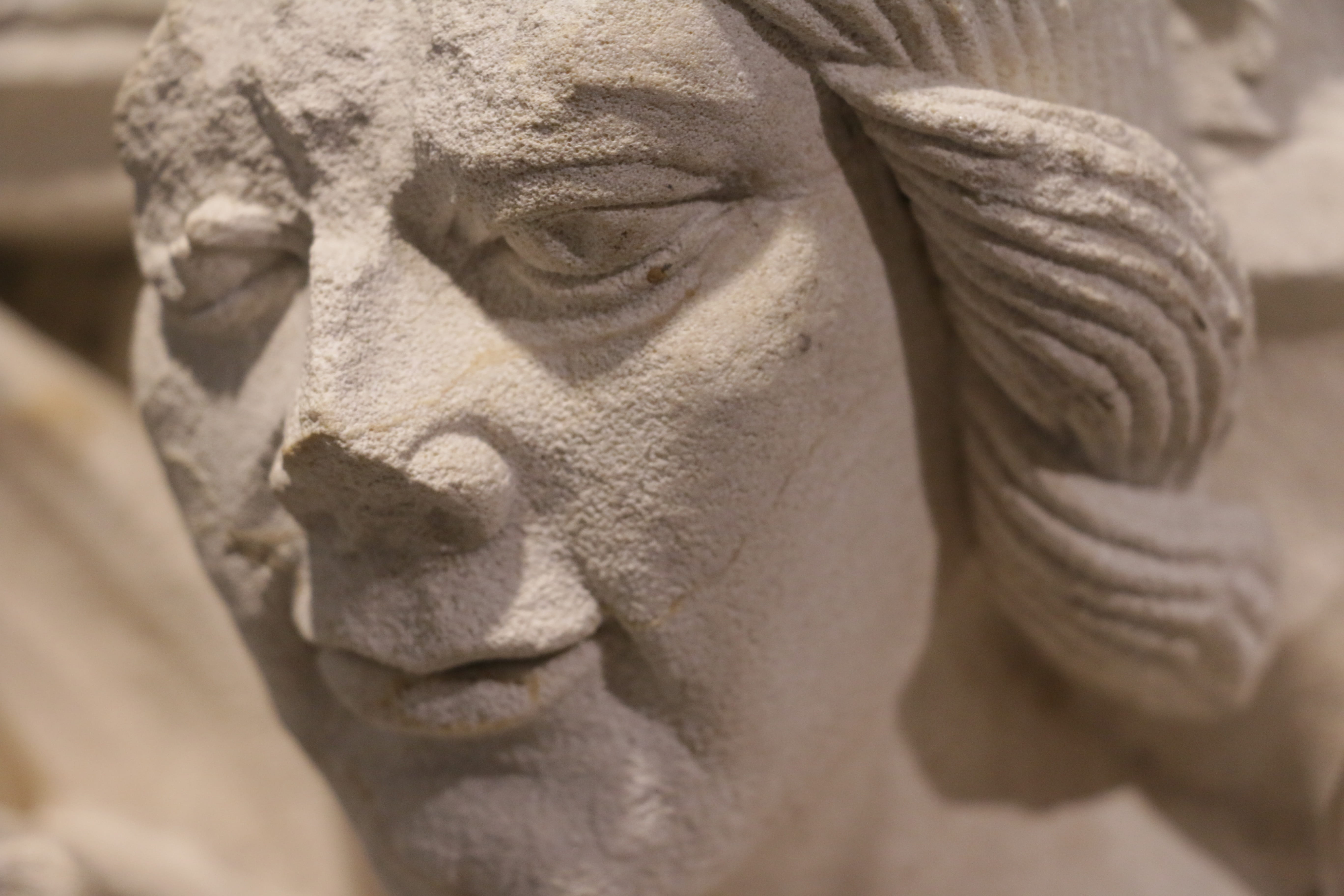 craft, close-up, head, stone material, museum, human hair, human face, art and craft, human body part, nimes, people, vestige, human representation, body part, HD Wallpaper