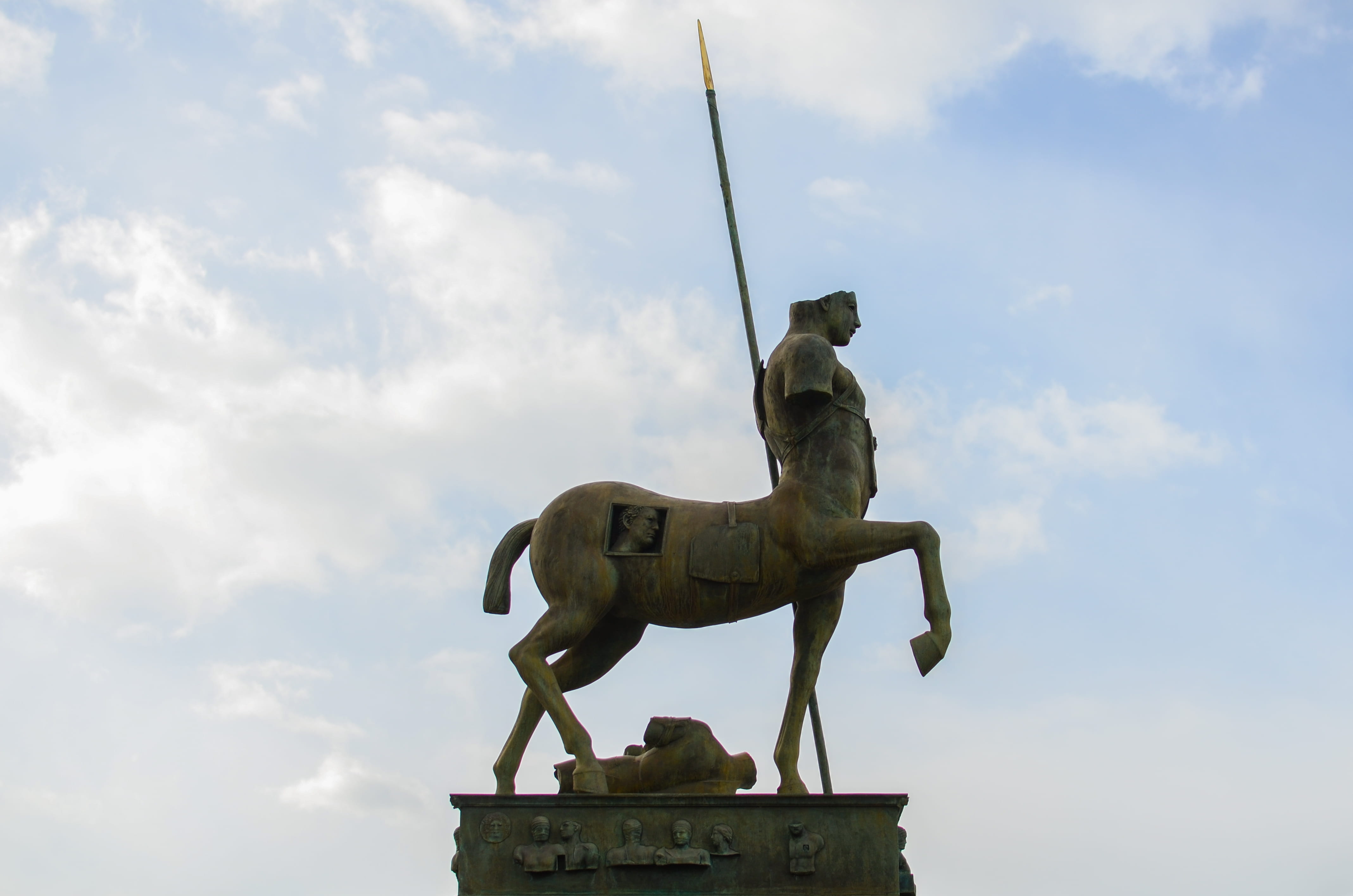 building, day, king - royal person, architecture, mammal, figurine, sculpture, animal, 4K, old, pompeii, art and craft, detail, sky, monument, craft, nature, HD Wallpaper