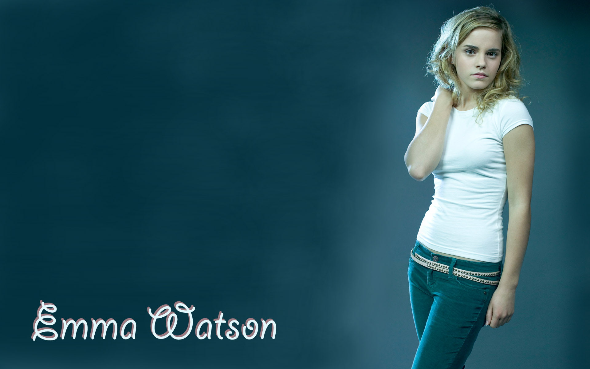 celebrities, wide, blue, hd, emma, jeans, 1080P, in, watson, HD Wallpaper