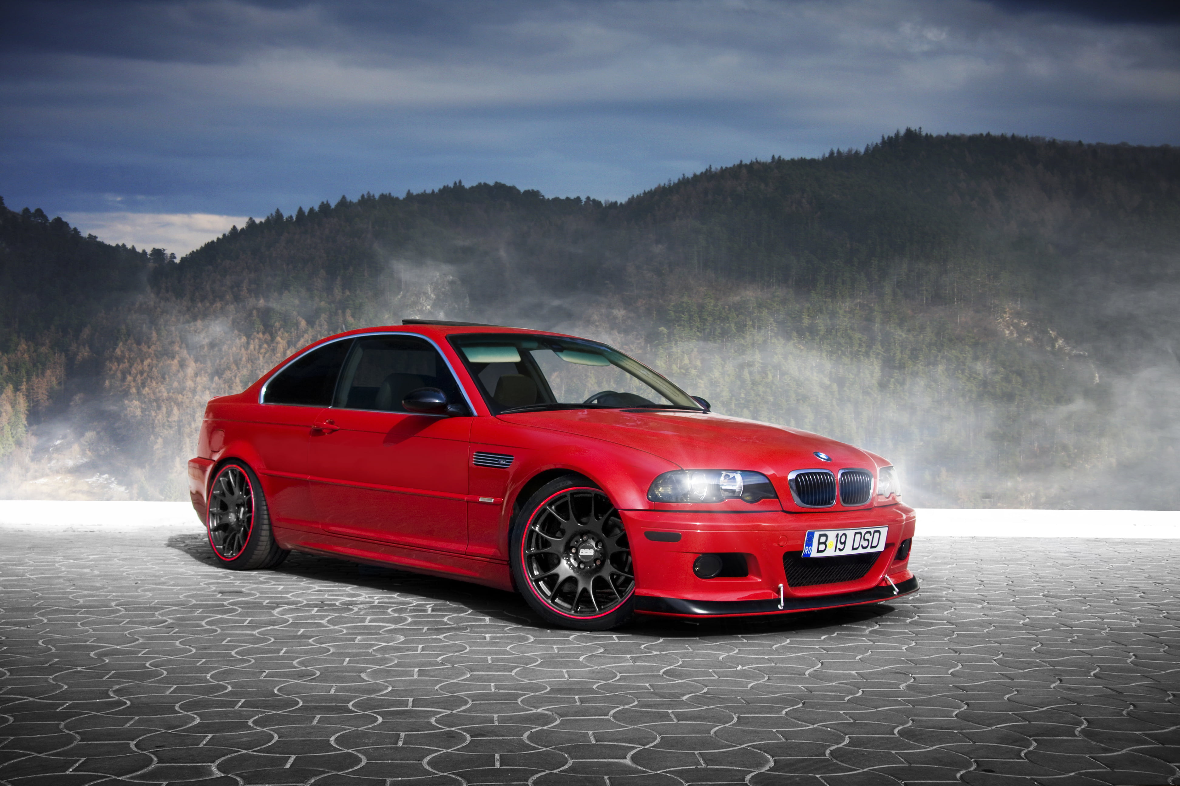 BBS, road, 4K, sports Race, cloud - sky, mode of transportation, mountain, red, design, motor Vehicle, outdoors, grille, wheel, transportation, headlight, HD Wallpaper