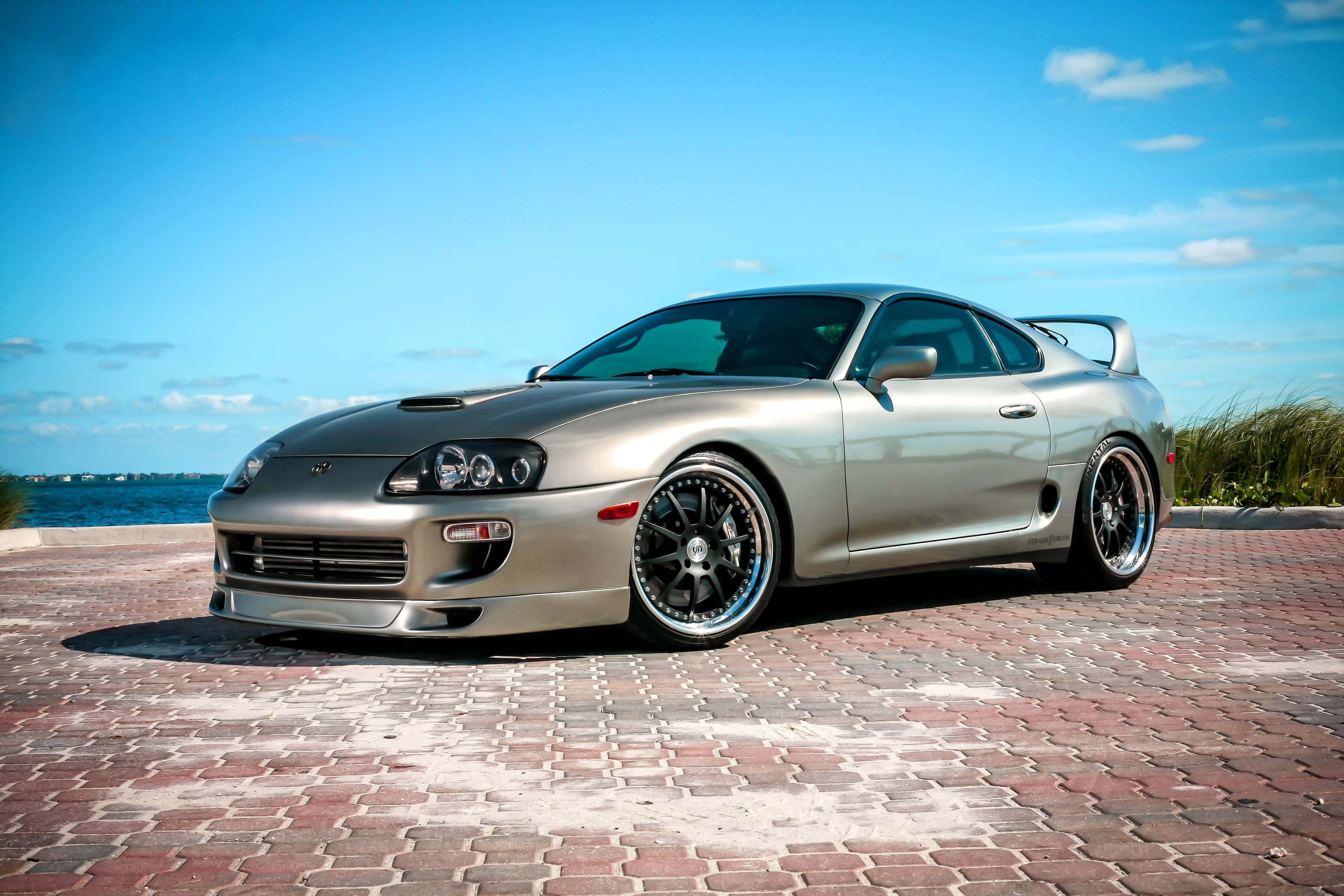 engine, wealth, bMW, sports Race, super - Film Title, 4K, front View, parking, day, retro styled, Supra, street, speed, sedan, city, clouds, land Vehicle, HD Wallpaper
