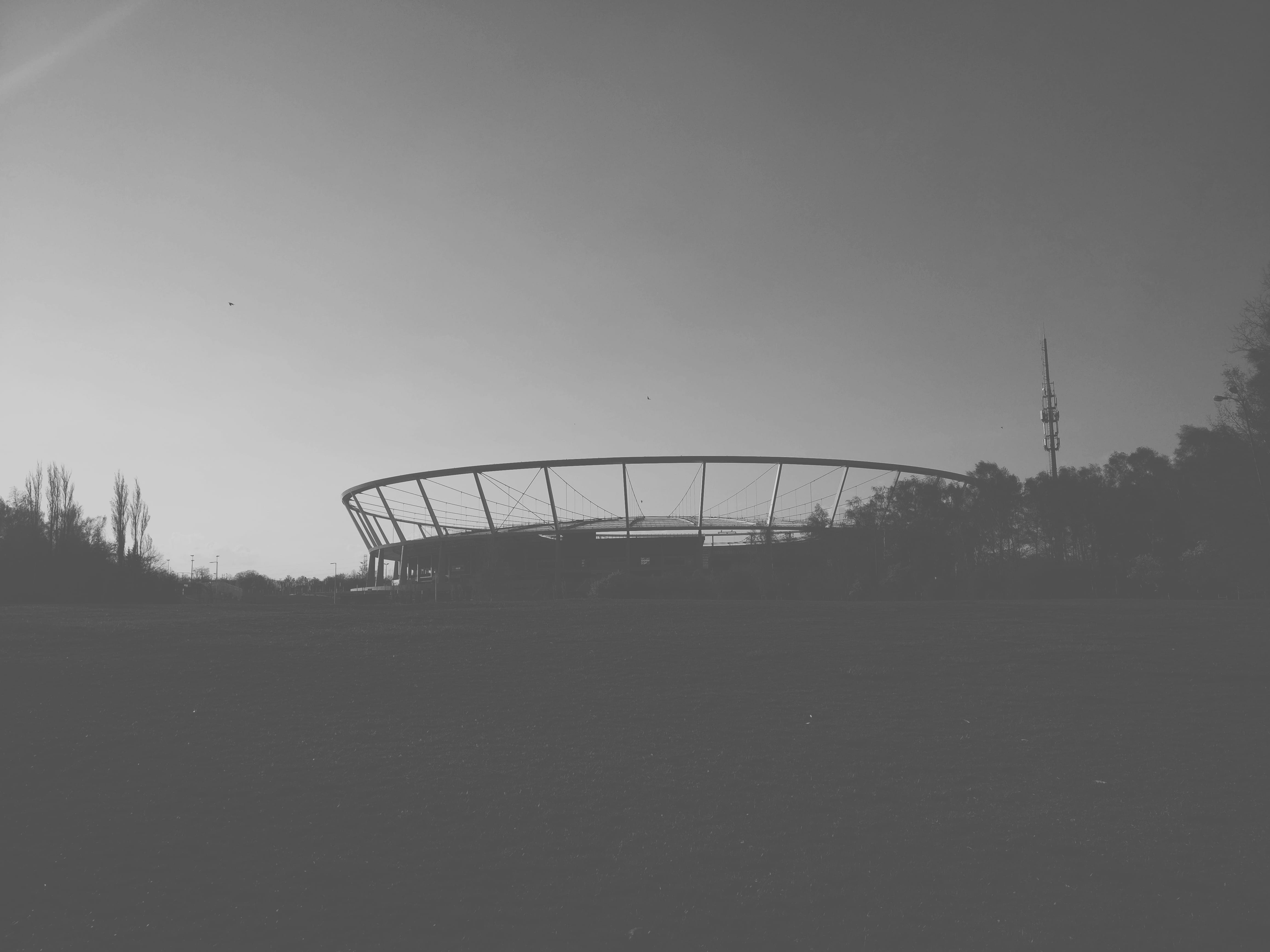 arts culture and entertainment, stadium, 4K, built structure, transportation, day, urban, furniture, amphitheater, no people, bridge - man made structure, HD Wallpaper