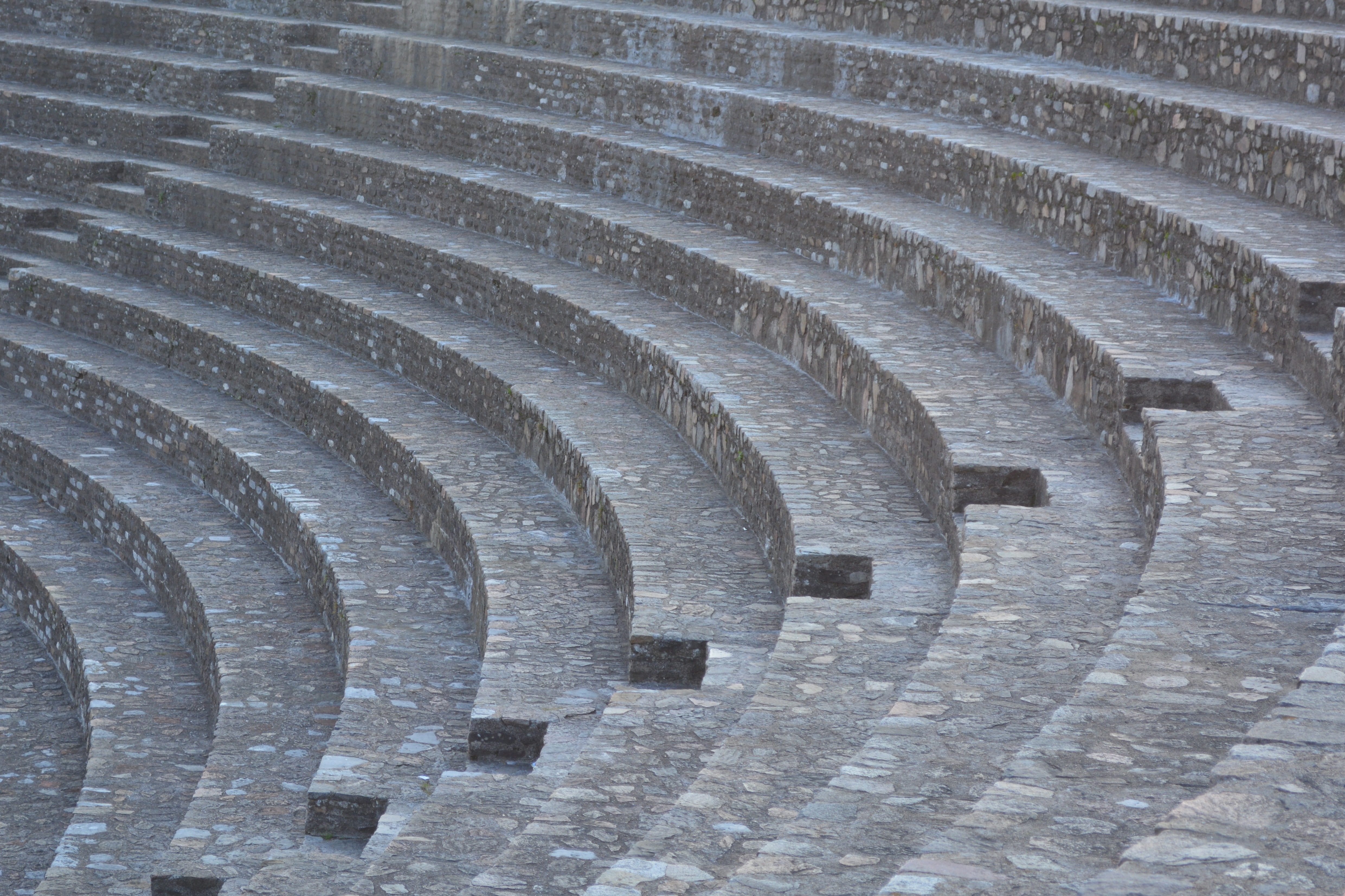 close, seats, no people, high angle view, full frame, tourism, amphitheatre, ancient civilization, 4K, travel destinations, history, photography, pattern, HD Wallpaper