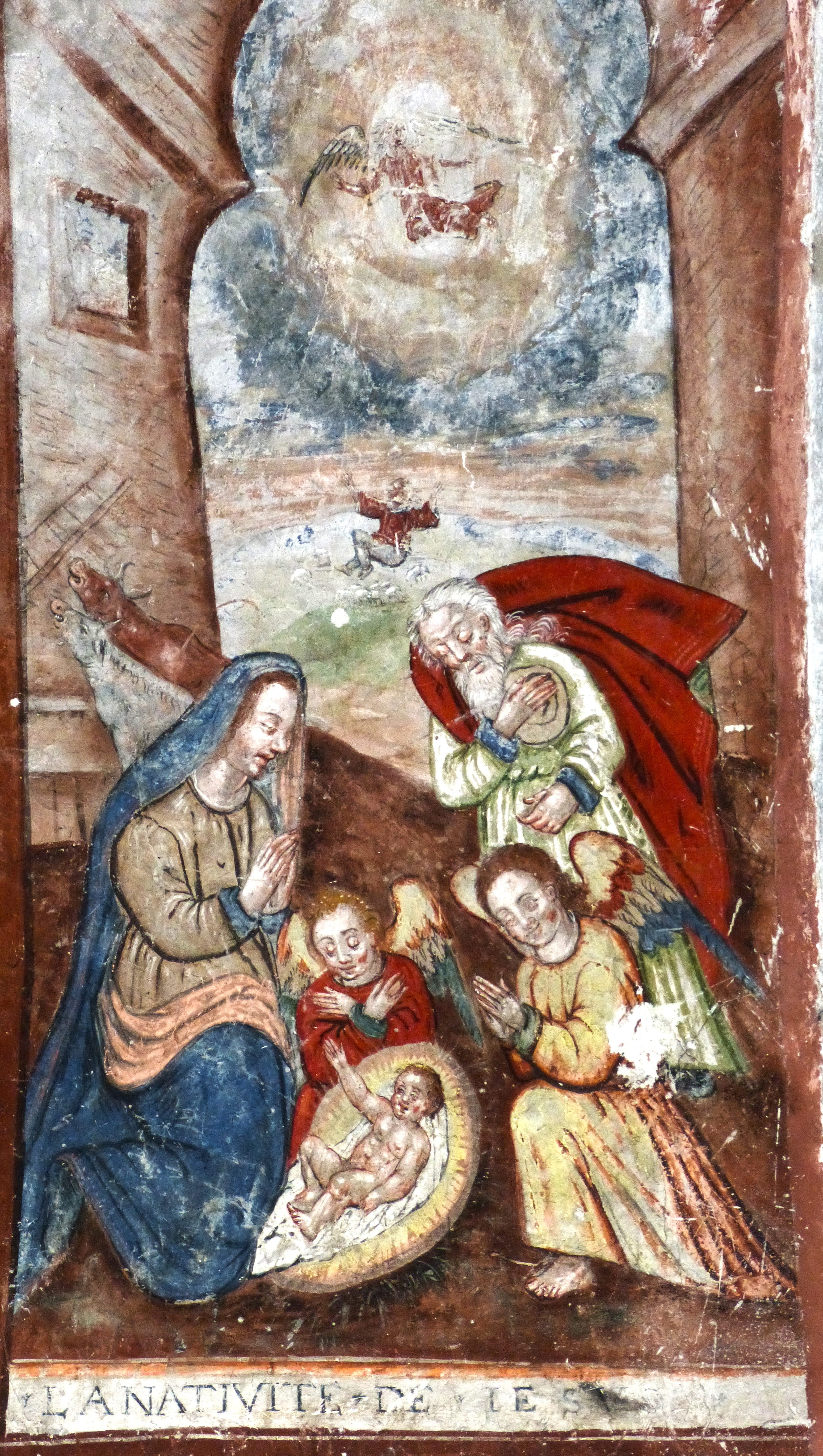 Fresh, representation, Nativity, art, jesus Christ, history, indoors, craft, Christmas, architecture, male likeness, place of worship, fresco, no people, Phone HD Wallpaper