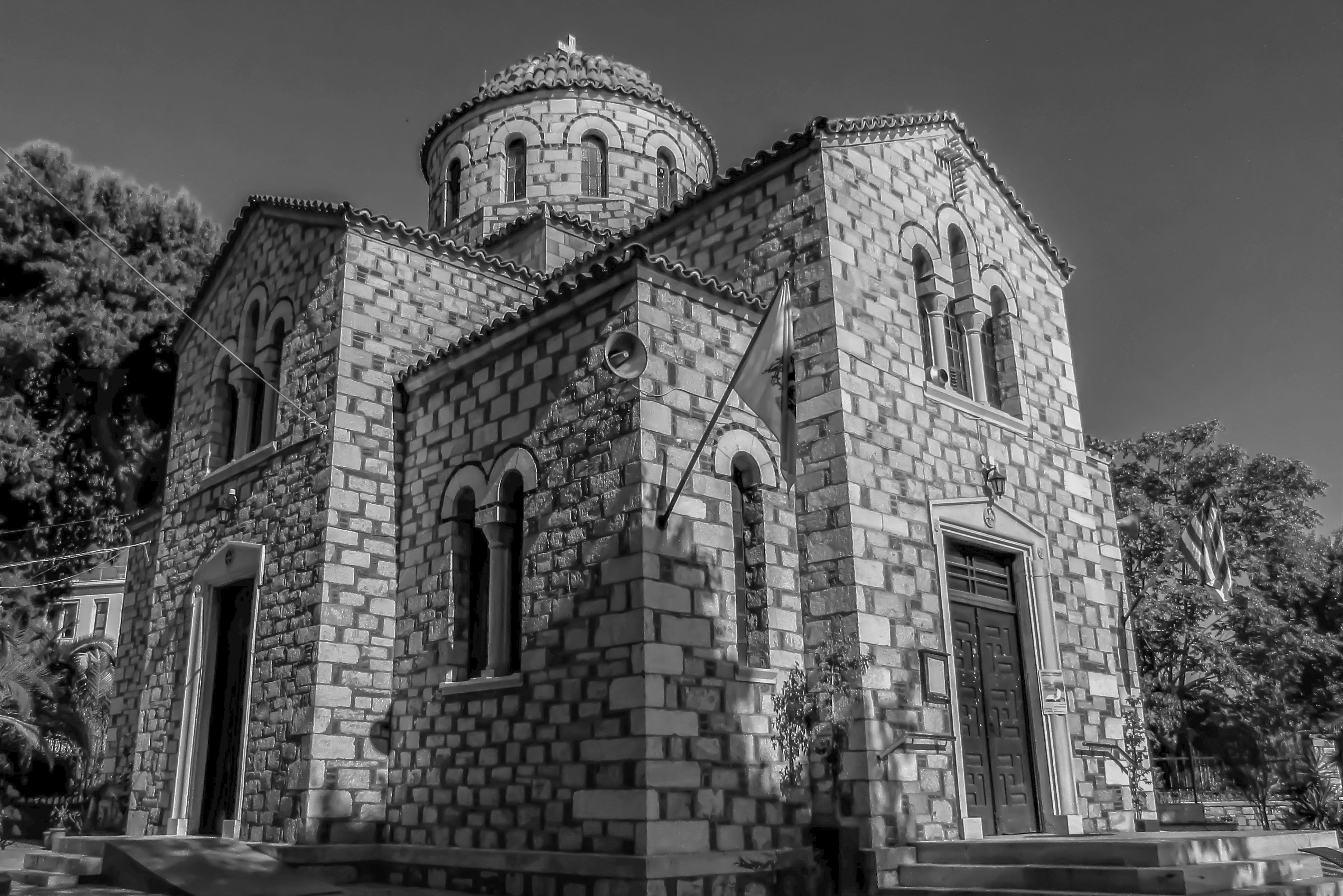 built structure, no people, building exterior, architecture, Orthodox, belief, 4K, day, the past, religion, low angle view, spirituality, greece, gothic style, HD Wallpaper