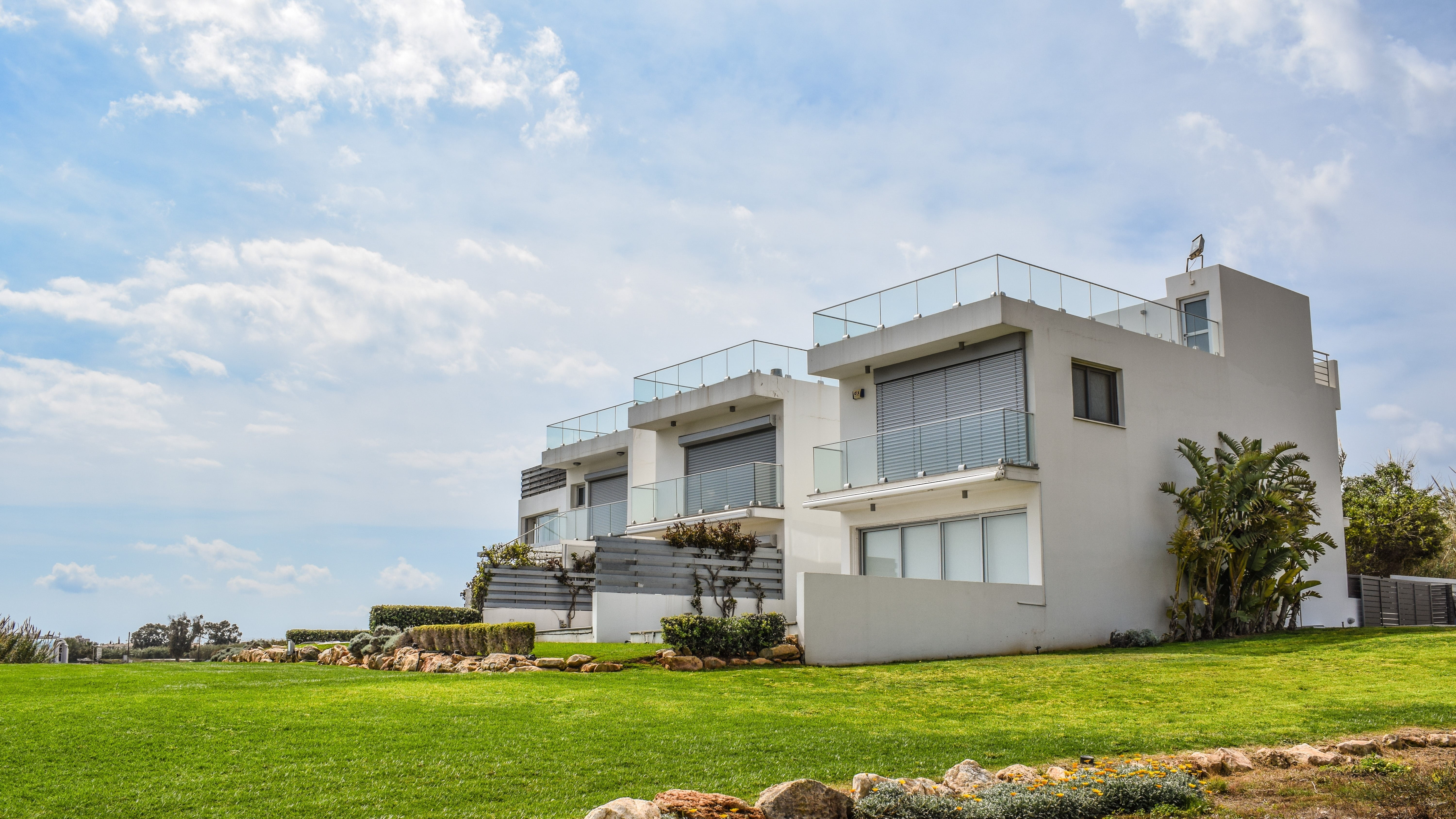 real estate, villa, building Exterior, house, residential Building, property, outdoors, industry, protaras, grass, building, nature, no people, sky, luxury, HD Wallpaper