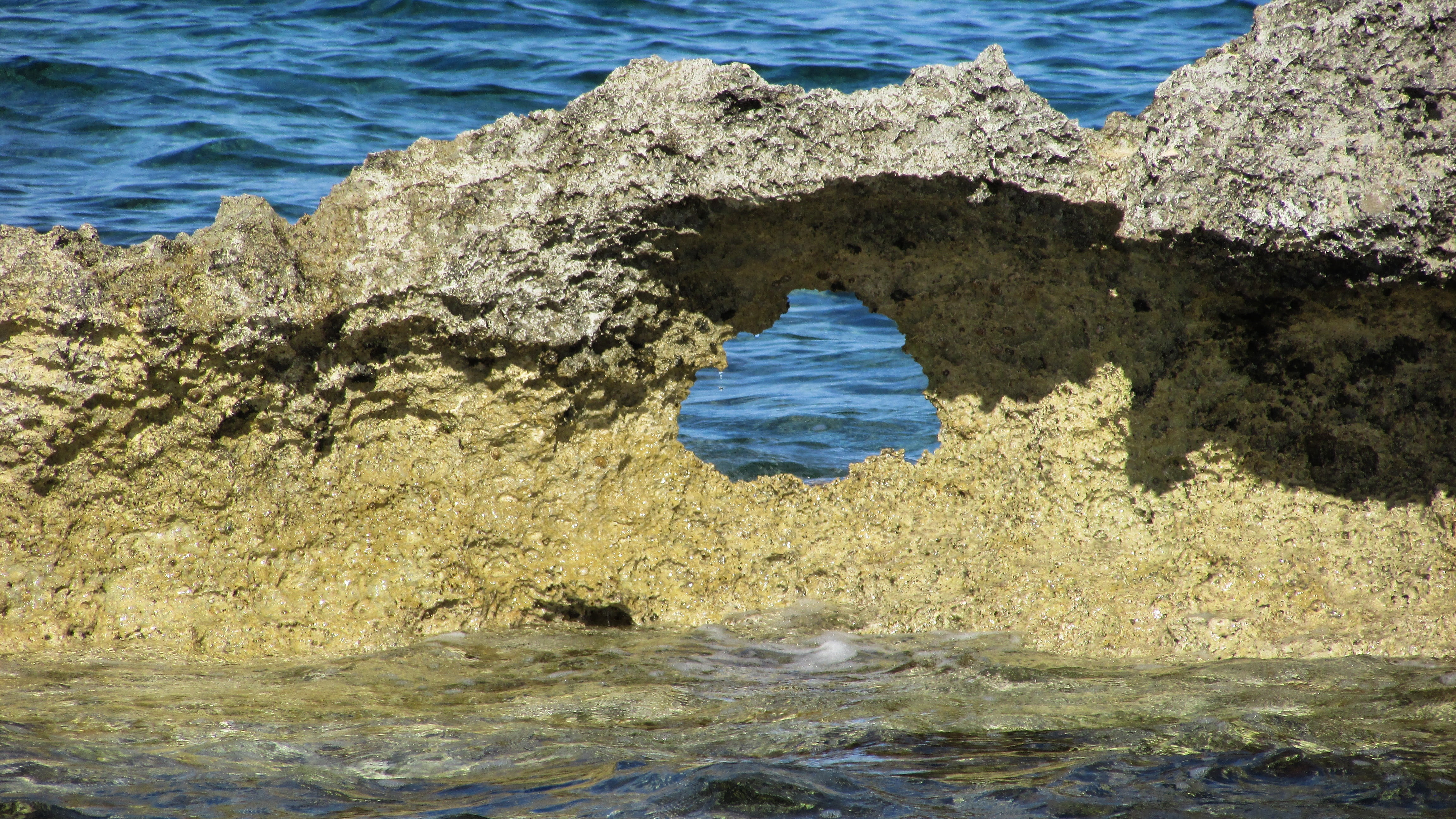 rocky coast, motion, waterfront, sunlight, natural arch, cyprus, tranquility, outdoors, no people, rock - object, solid, sea, protaras, beauty in nature, HD Wallpaper