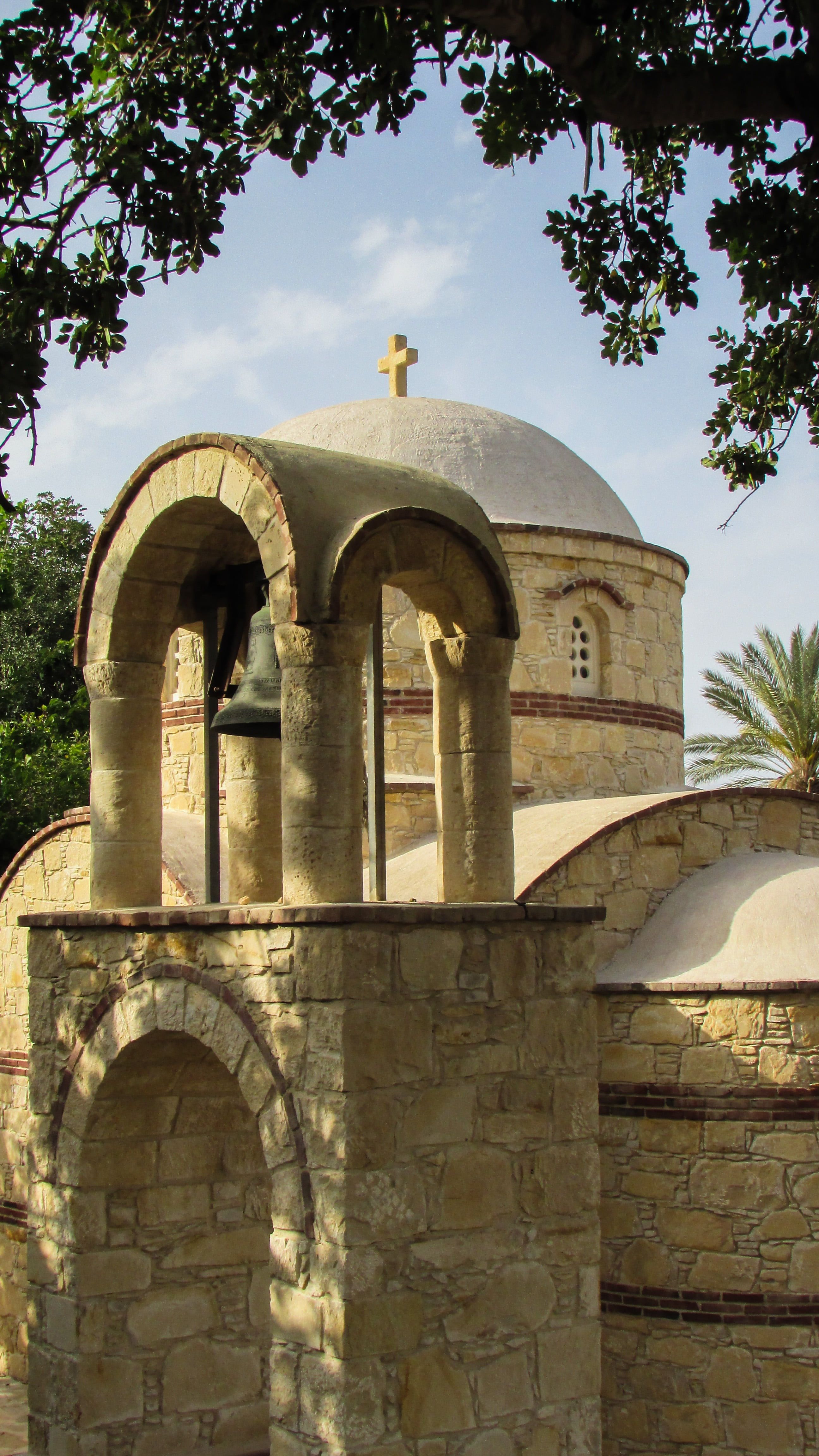 religion, low angle view, outdoors, building, protaras, orthodox, built structure, belief, no people, building exterior, tree, architecture, plant, nature, Phone HD Wallpaper