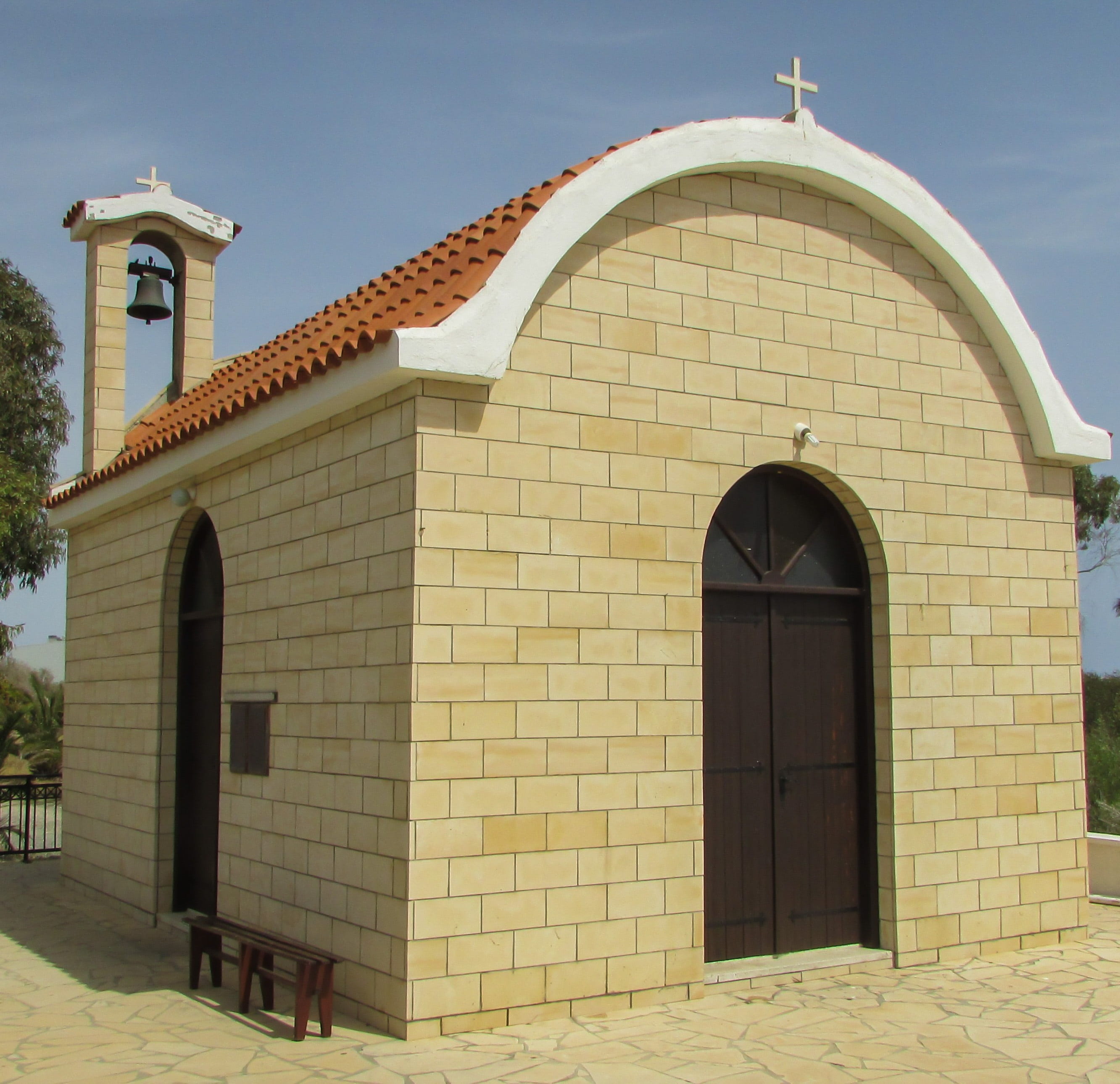 cyprus, dhekelia, nature, spirituality, church, sky, entrance, cross, built structure, religion, orthodox, no people, belief, day, 2K, ayios nikolaos, HD Wallpaper