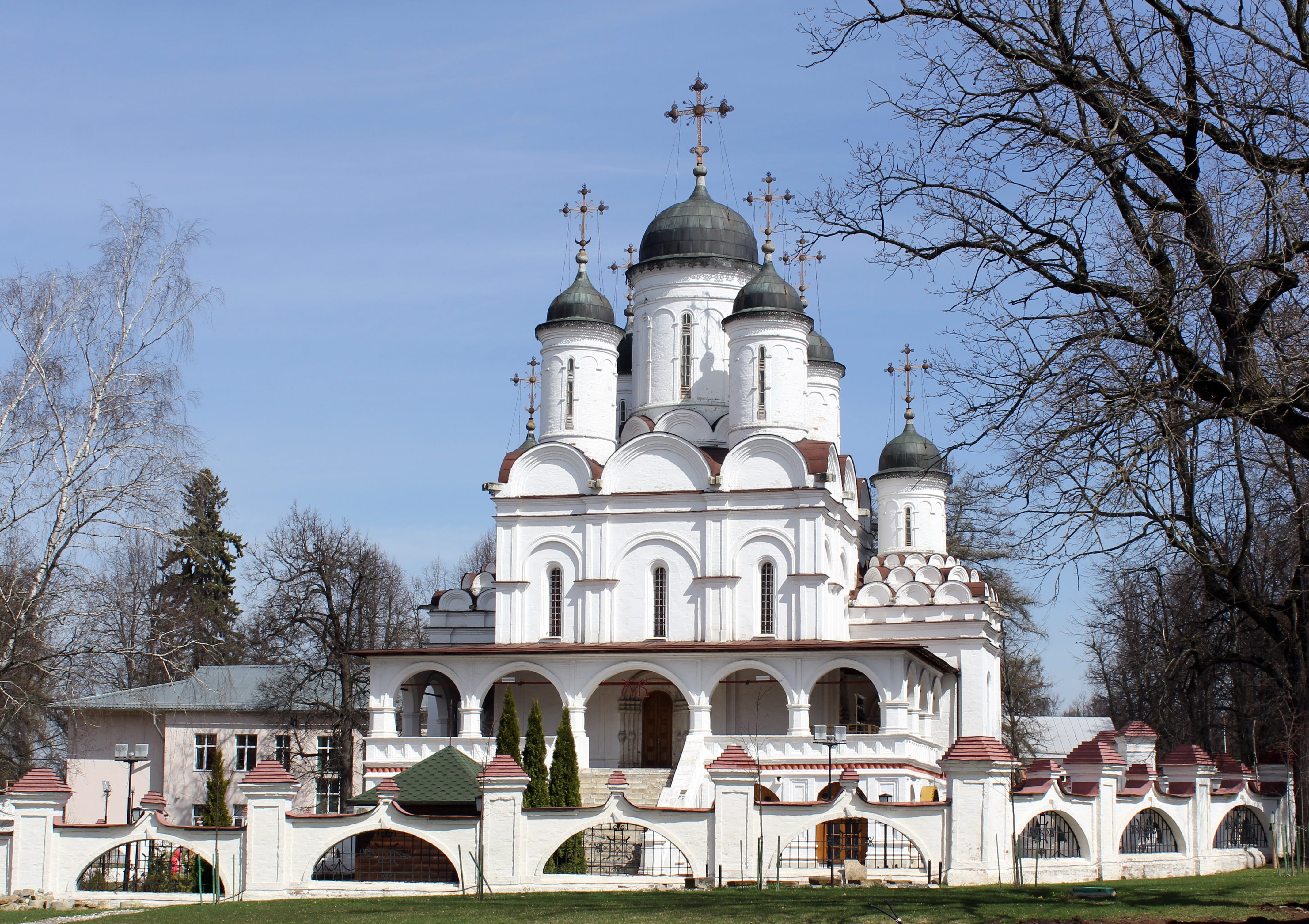 golitsino, nature, garden, transfiguration church, noble, plant, homestead, belief, zakharovo-vyazemy, outdoors, spring, museum, bare tree, architecture, HD Wallpaper